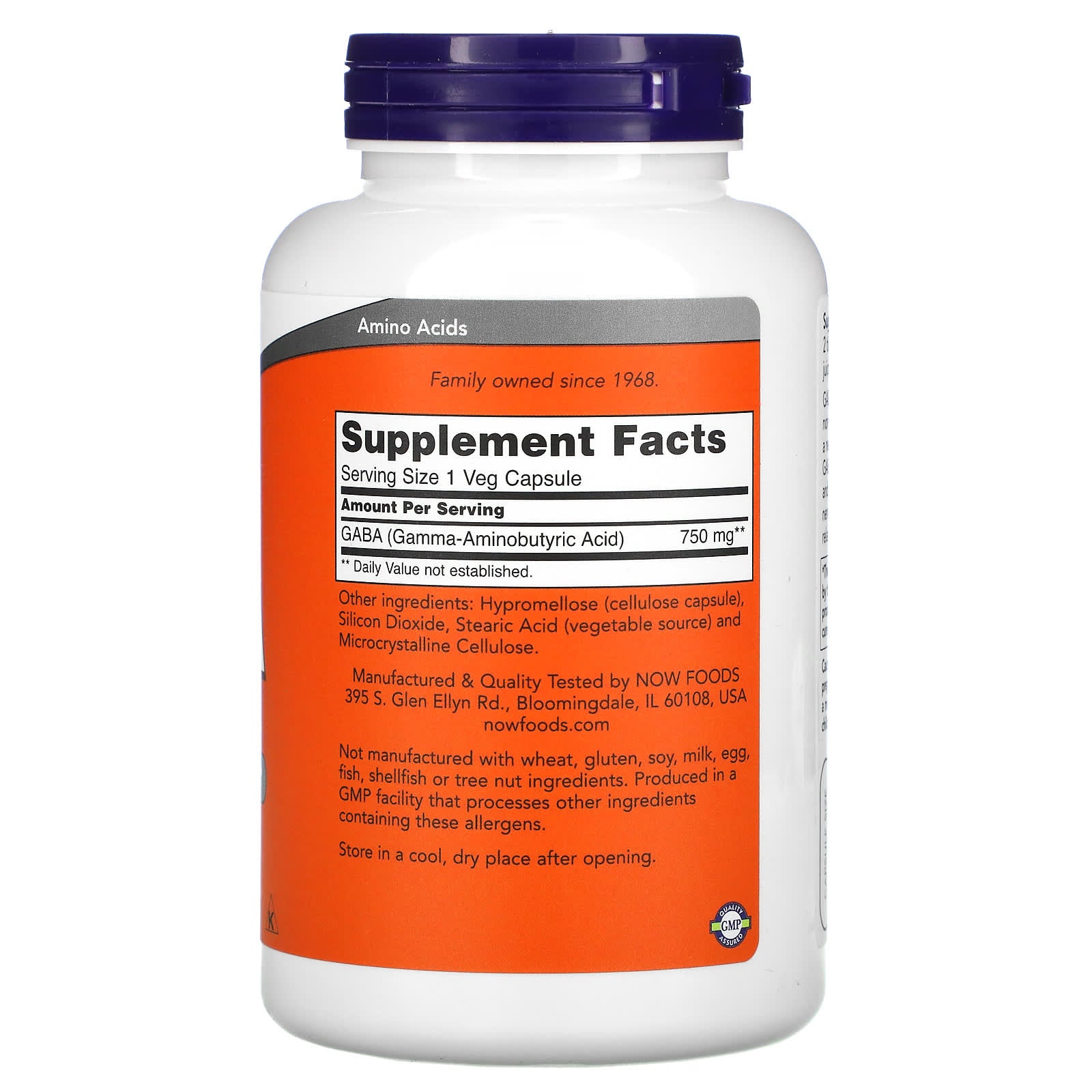 GABA - 750 mg, 200 vcaps, Now Foods