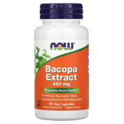 Extrato de Bacopa, 450mg, 90 vcaps, Now Foods