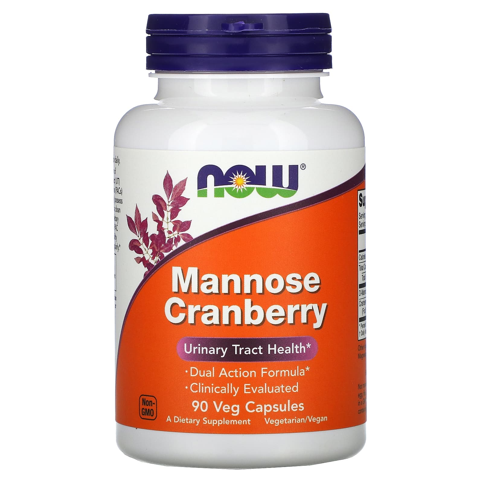 Mannose Cranberry, 90 vcaps, Now Foods