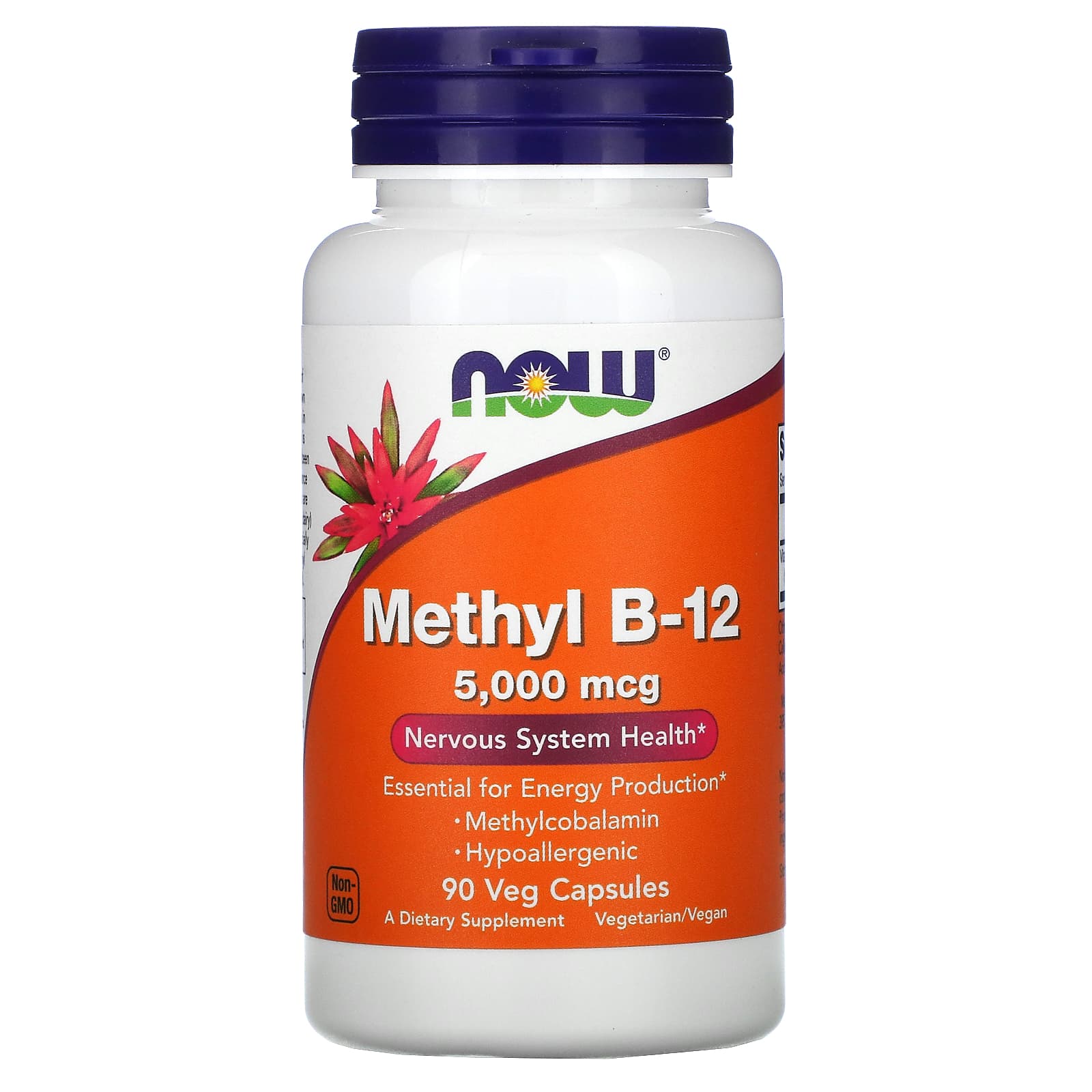 Metil B-12 - 5000mcg, 90 vcaps, Now Foods
