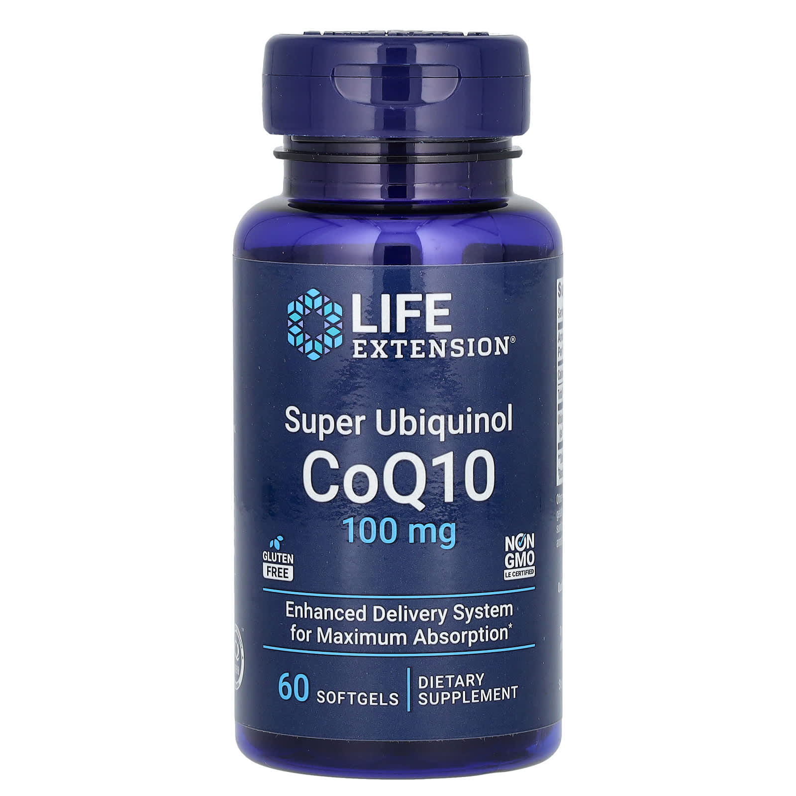 Super Ubiquinol CoQ10 100 mg, 60 Cápsulas, Life Extension