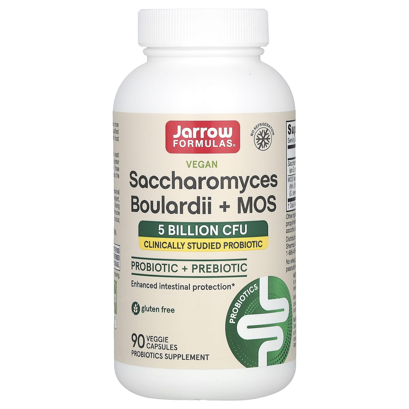 Saccharomyces Boulardii + MOS - 90 cápsulas vegetais, Jarrow Formulas