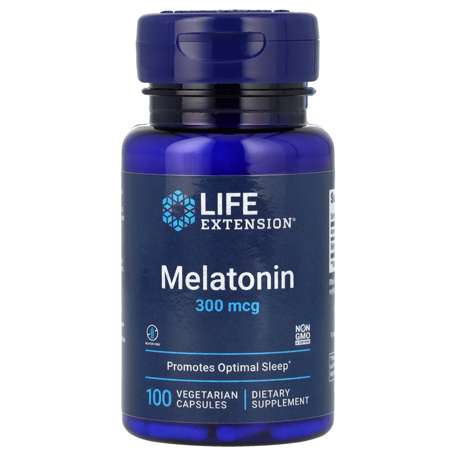 Melatonina, 300mcg, 100 pastilhas vegetarianas, Life Extension
