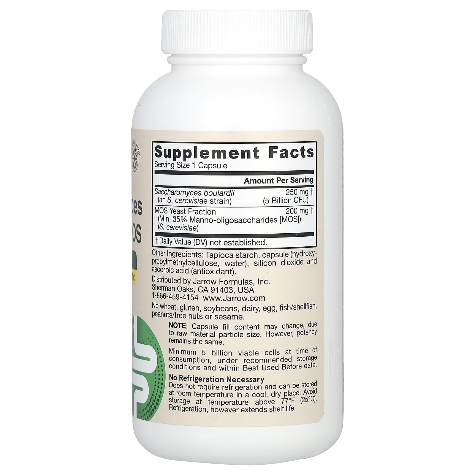 Saccharomyces Boulardii + MOS - 90 cápsulas vegetais, Jarrow Formulas