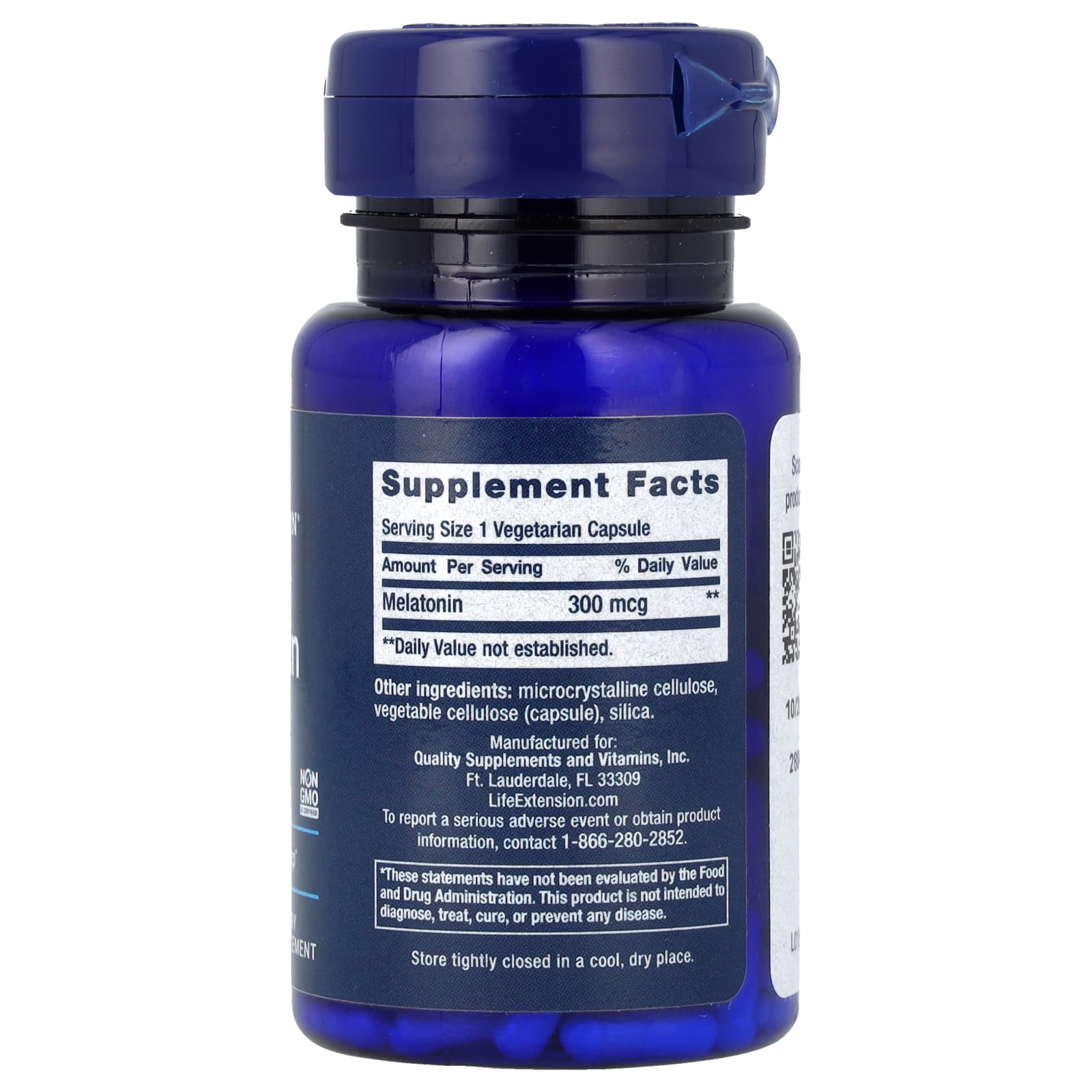 Melatonina, 300mcg, 100 pastilhas vegetarianas, Life Extension