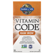 Vitamin Code Ferro Bruto - 30 cápsulas veganas, Garden of Life
