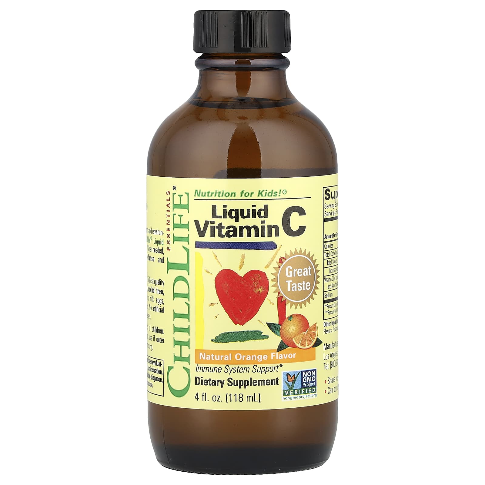 Vitamina C líquida, laranja natural - 118 ml. - Child Life