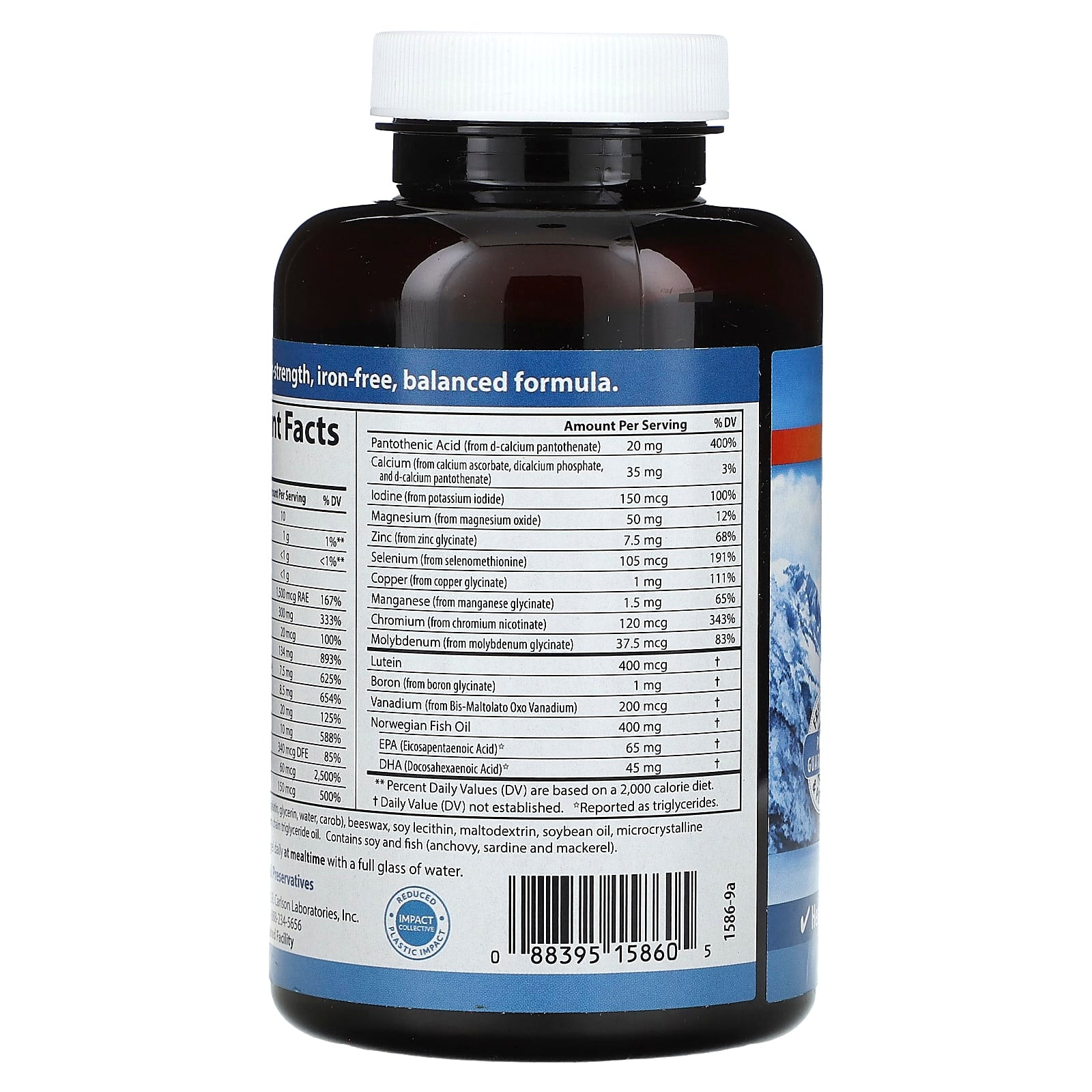 Multi + Ômega-3 - 120 cápsulas gelatinosas - Carlson Labs