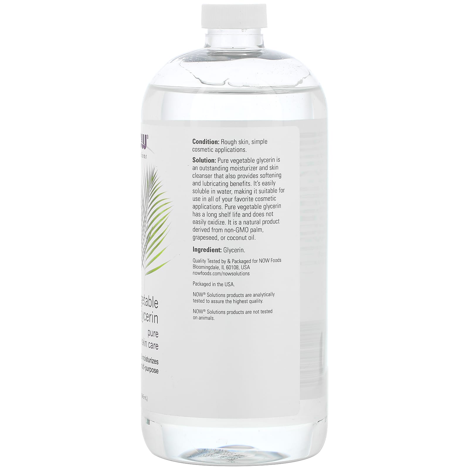 Glicerina Vegetal, 946 ml., Now Foods