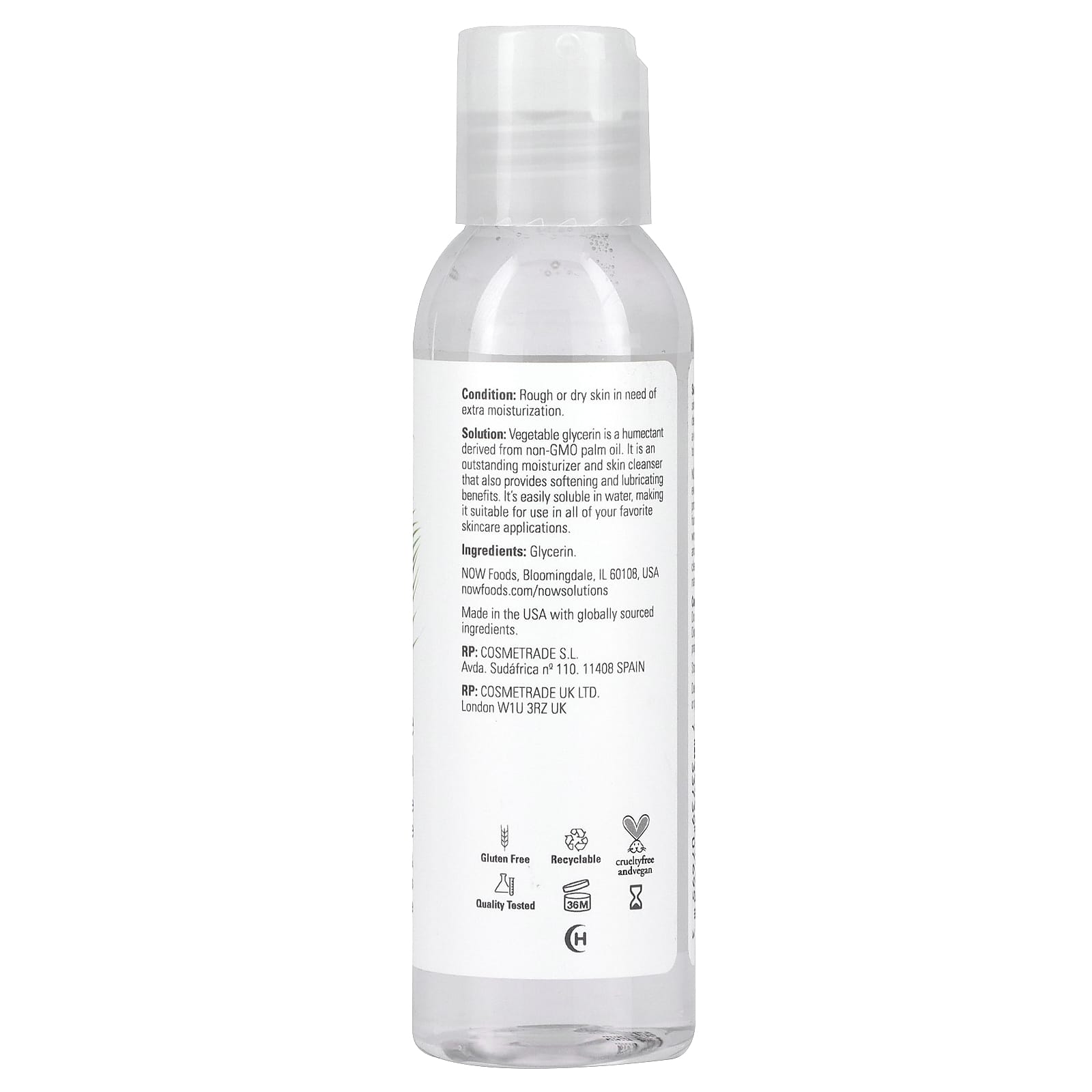 Glicerina Vegetal, 118 ml., Now Foods
