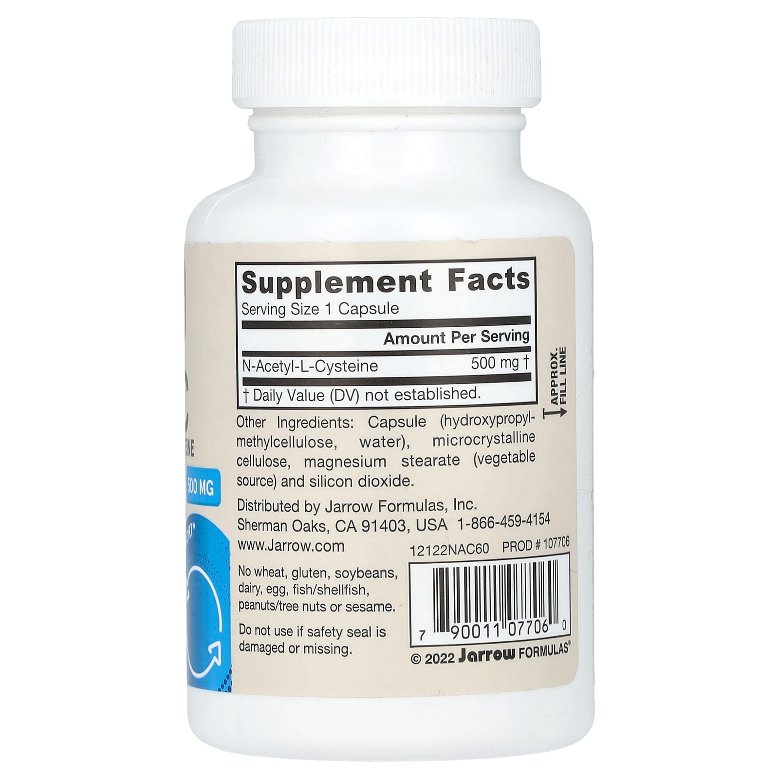 N-A-C, 500mg - 60 cápsulas vegetais, Jarrow Formulas