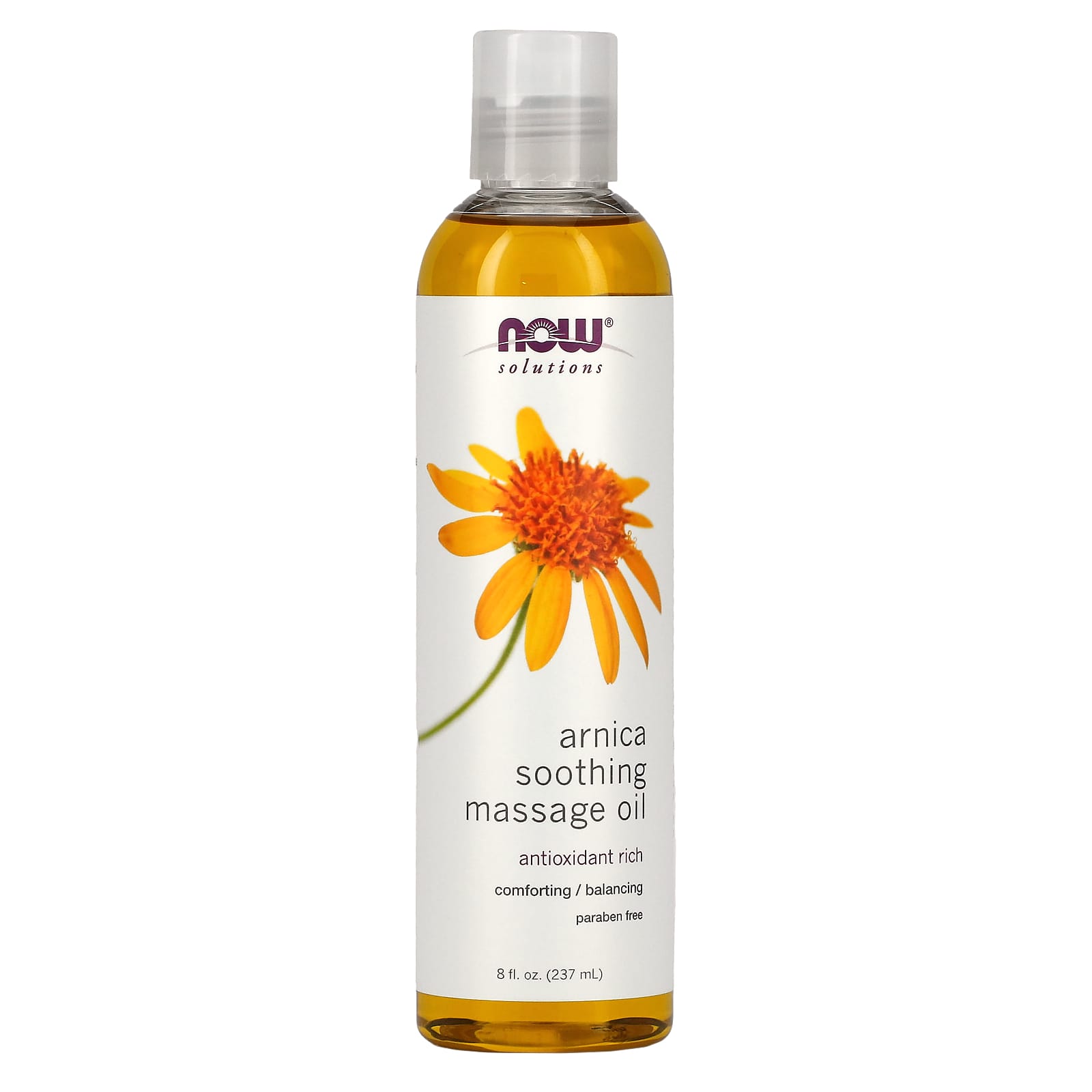 Óleo de massagem calmante de arnica, 237 ml., Now Foods