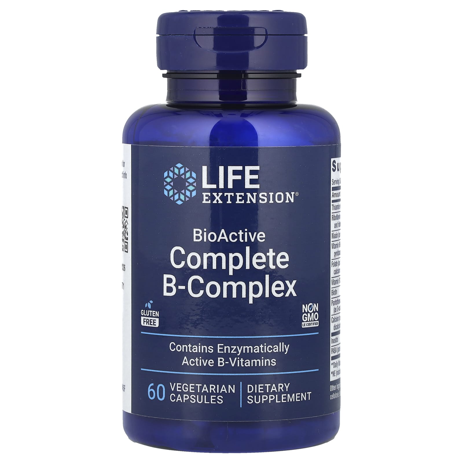 Complexo B Completo Bioativo UE, 60 Cápsulas Vegetais, Life Extension