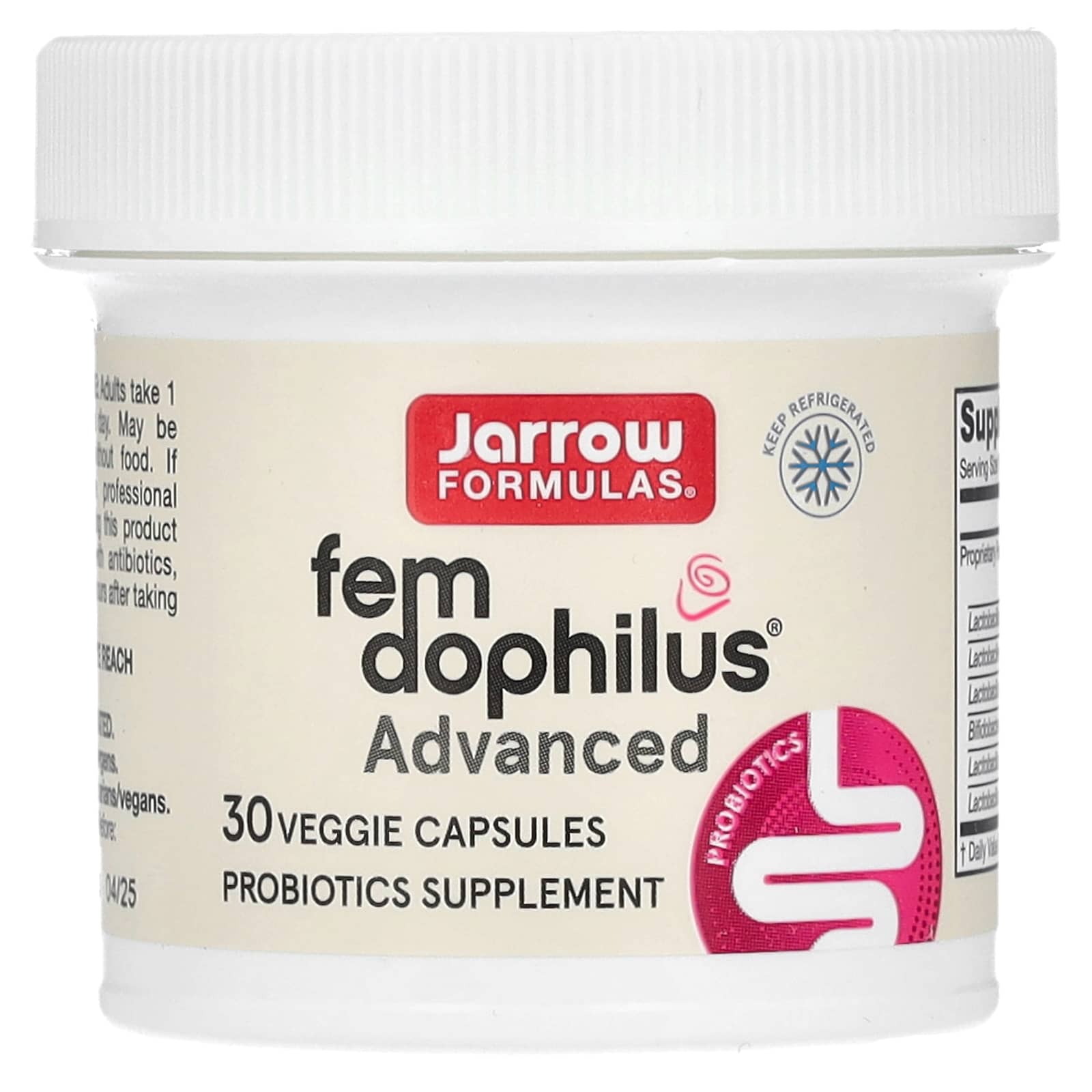 Fem-Dophilus Advanced - Refrigerado, 10 bilhões de UFC - 30 vcaps, Jarrow Formulas