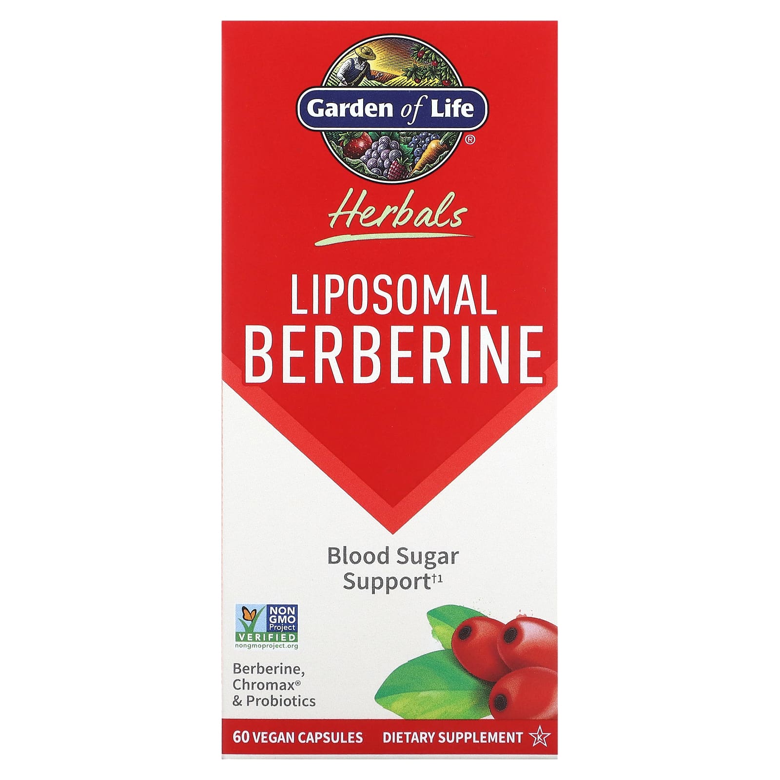 Herbals Liposomal Berberina - 60 cápsulas vegetais, Garden of Life