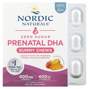 Gomas mastigáveis DHA pré-natal, morango e laranja - 27 gomas, Nordic Naturals