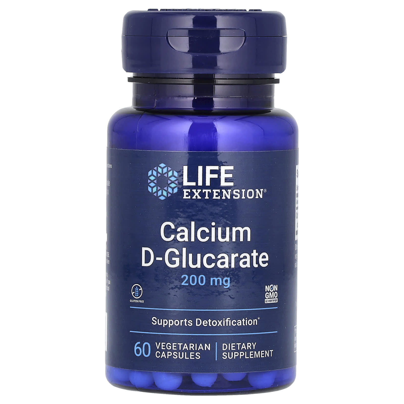 D-Glucarato de Cálcio 200 mg, 60 Cápsulas, Life Extension