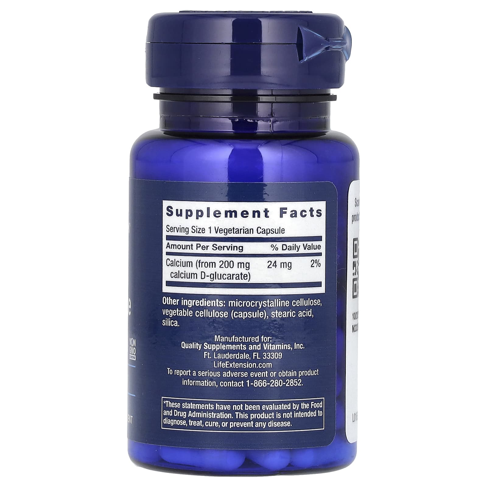 D-Glucarato de Cálcio 200 mg, 60 Cápsulas, Life Extension