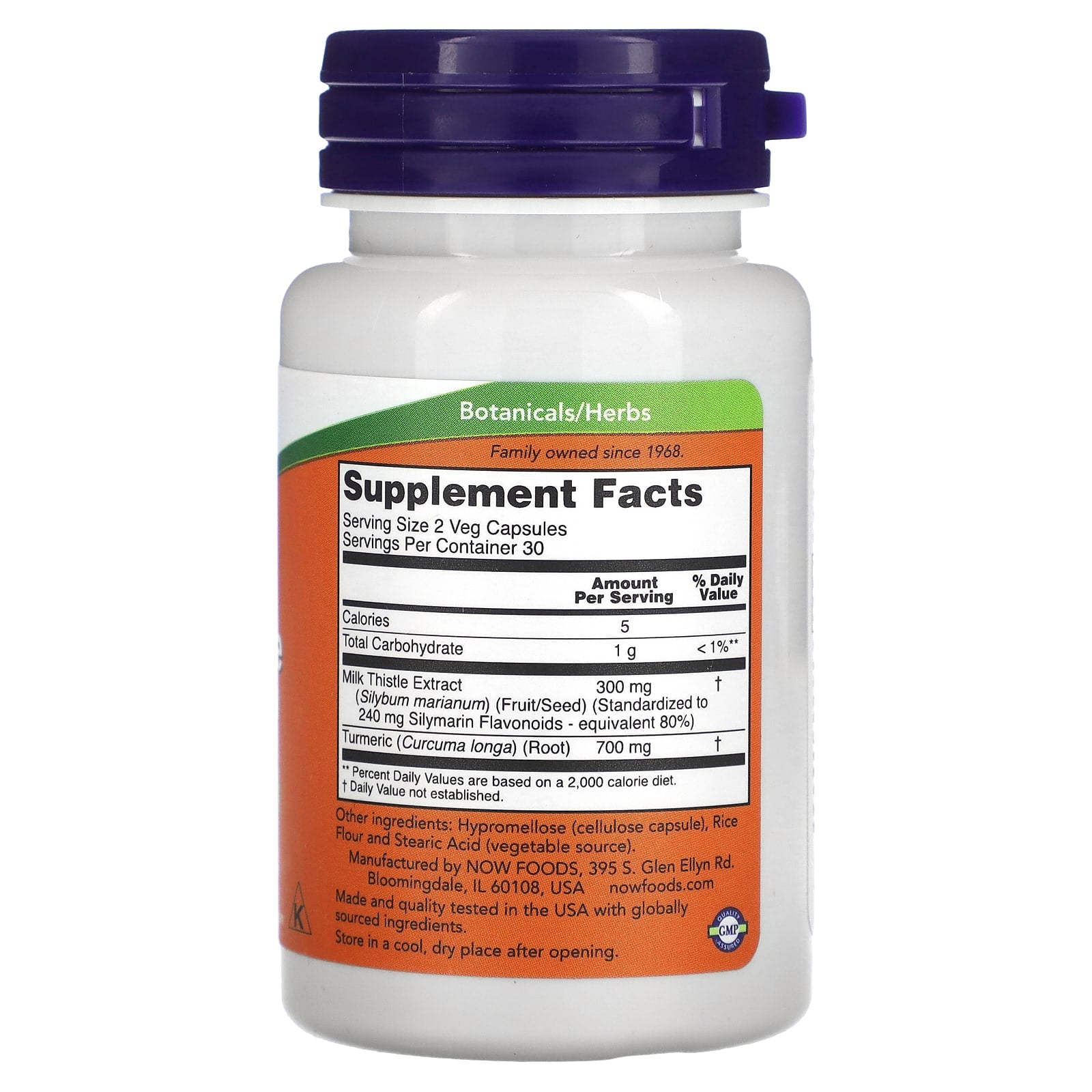 Extrato de Cardo Mariano com Cúrcuma - 150mg, 60 vcaps, Now Foods