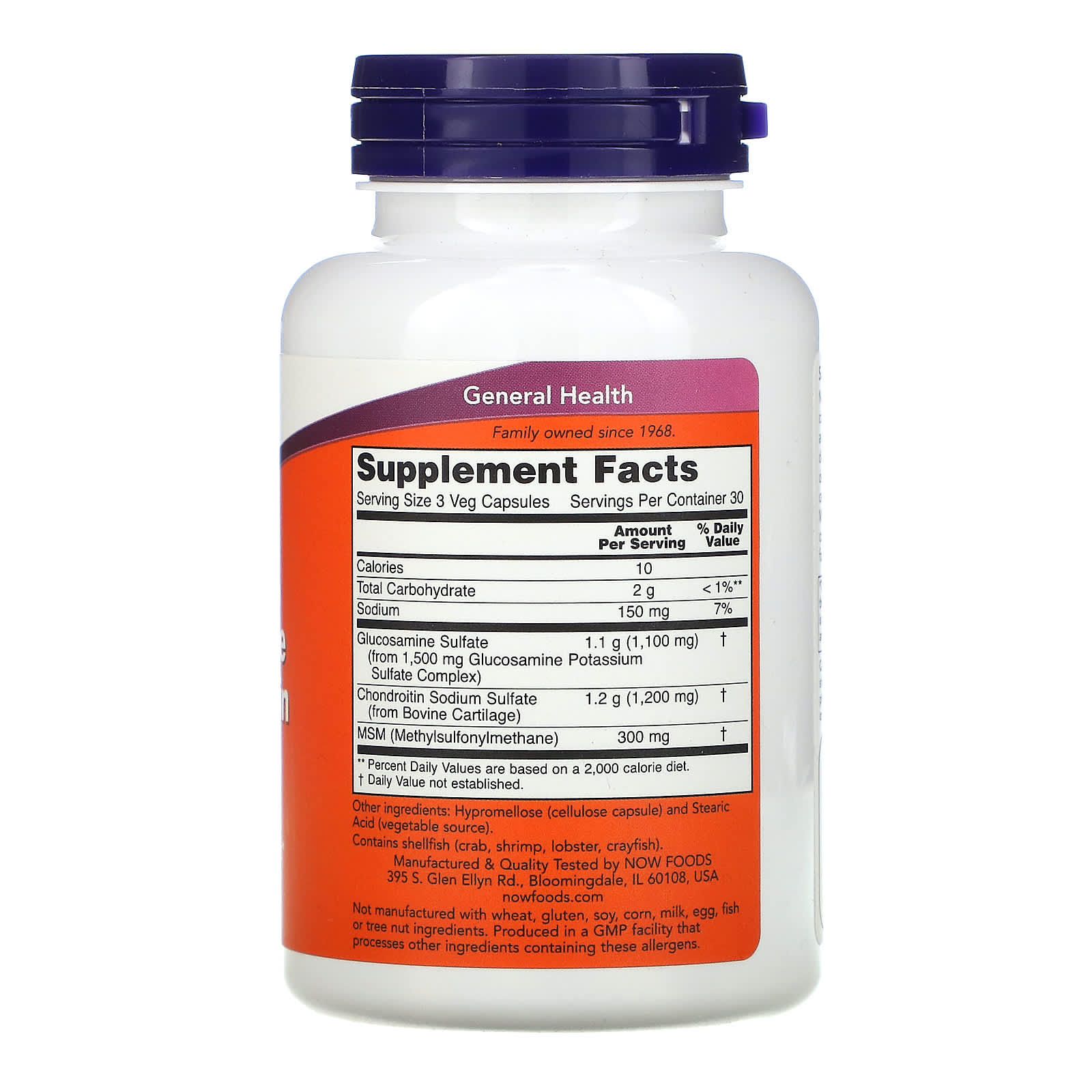 Glucosamina e Condroitina com MSM, 90 caps, Now Foods