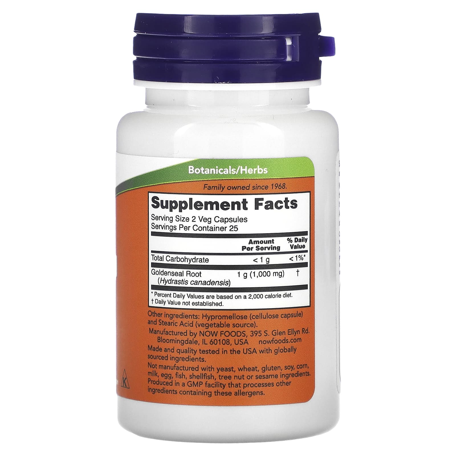 Raiz de selo de ouro, 500 mg, 50 vcaps, Now Foods