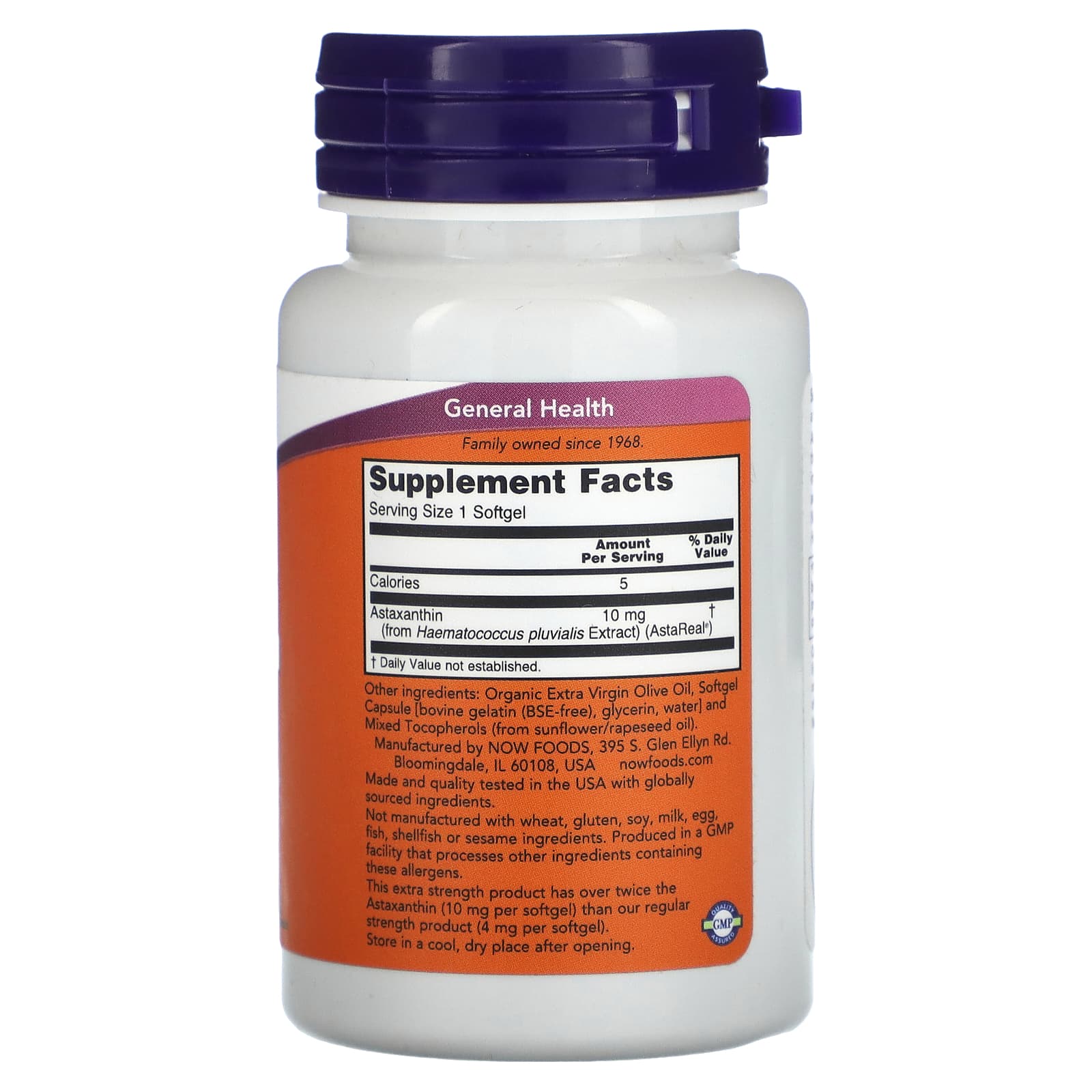 Astaxantina Extra Forte - 10mg, 30 softgels, Now Foods
