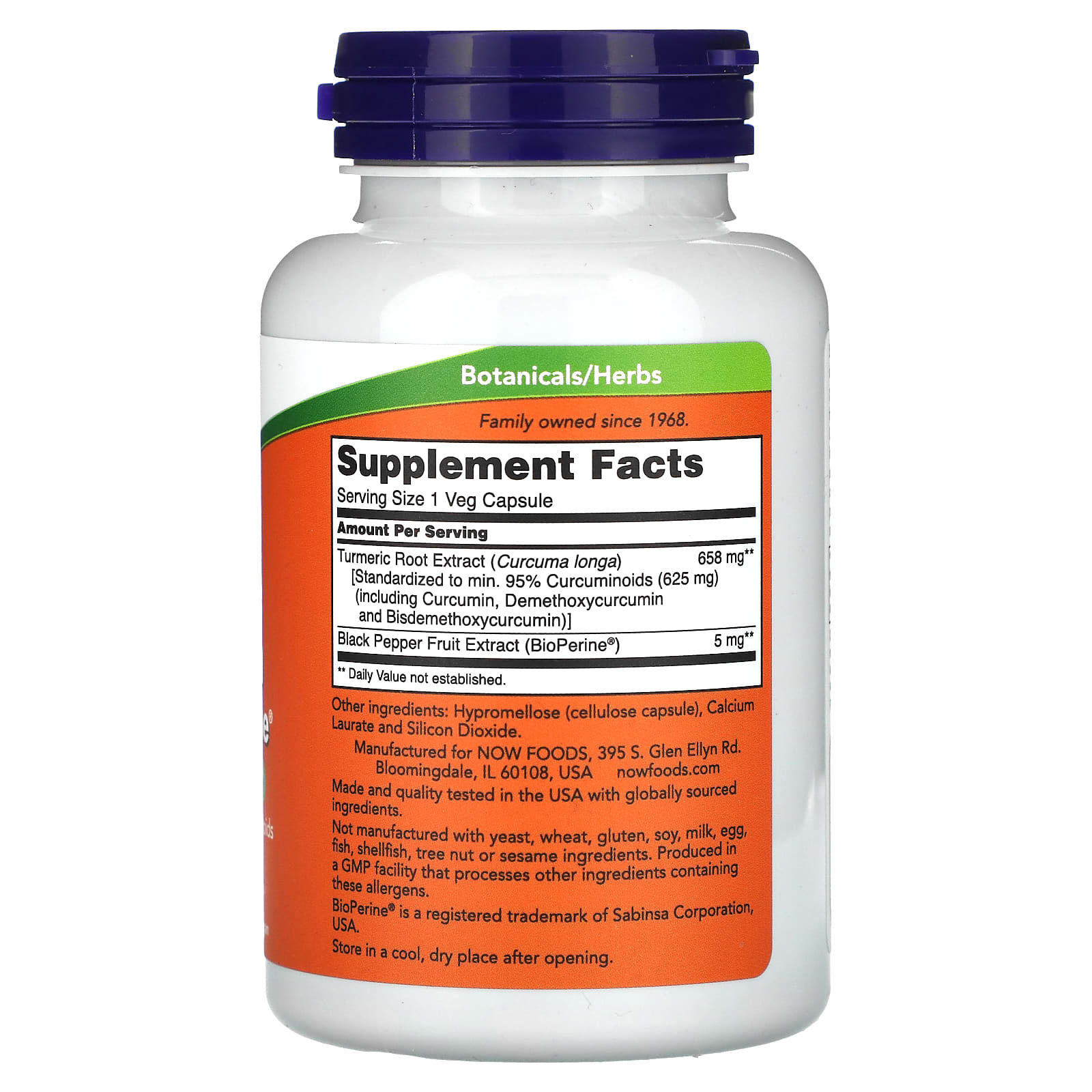 Cúrcuma Curcumina com BioPerine, 90 vcaps, Now Foods