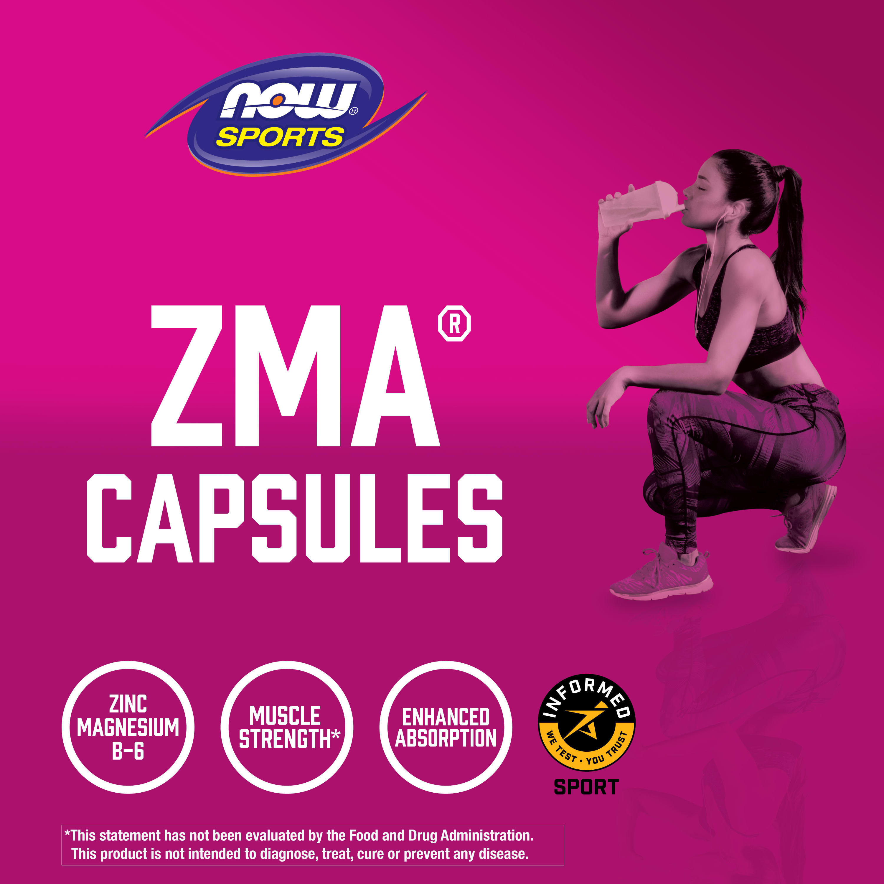 ZMA - Recuperação Esportiva, 180 vcaps, Now Foods