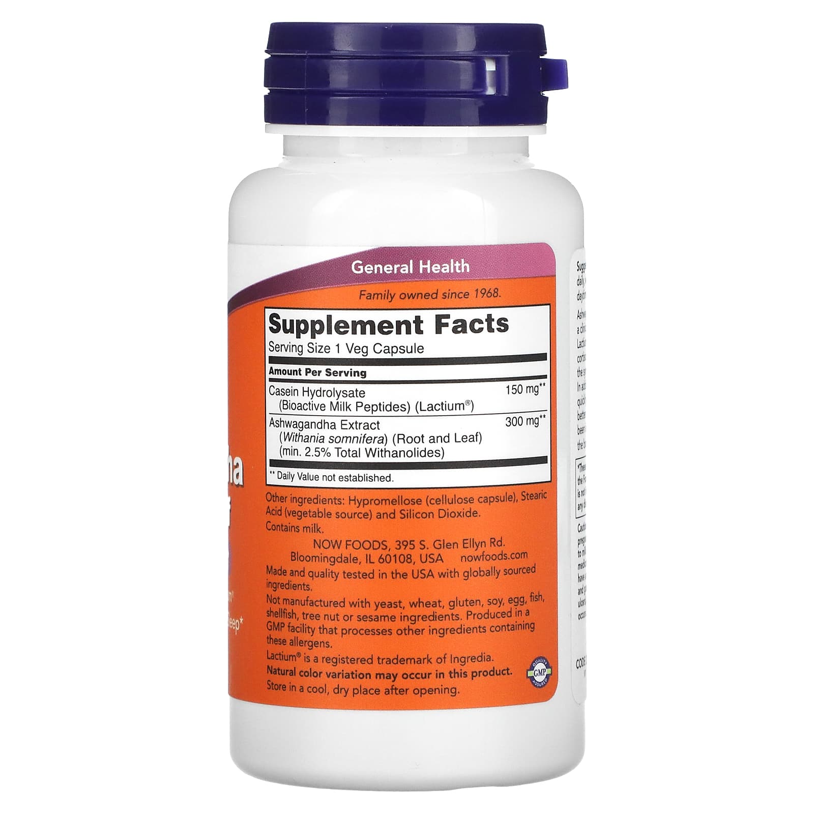 Alívio do estresse com Ashwagandha, 60 vcaps, Now Foods