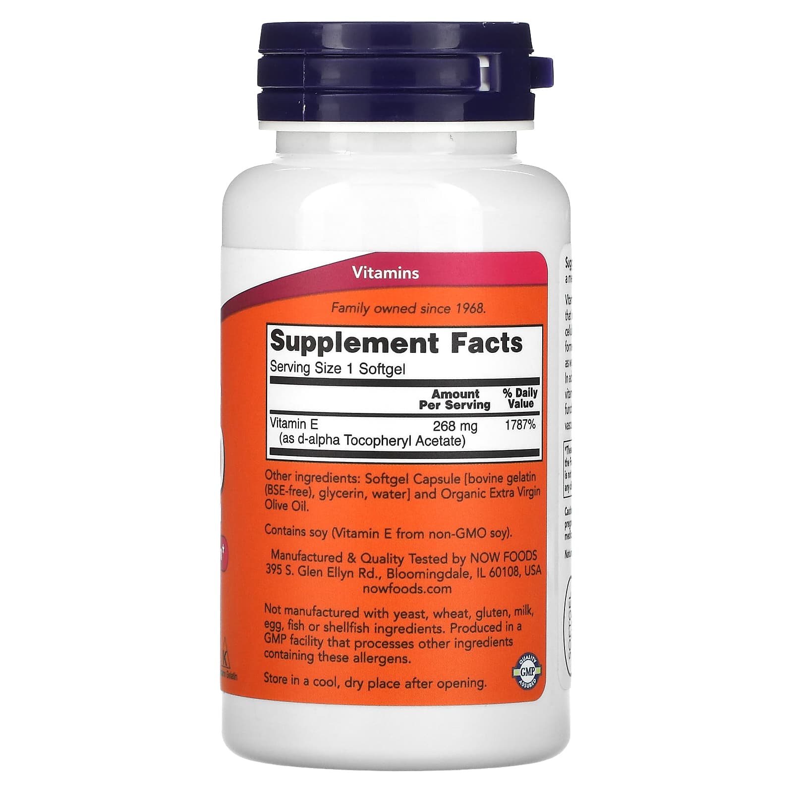 Vitamina E-400 - Natural, 100 softgels, Now Foods
