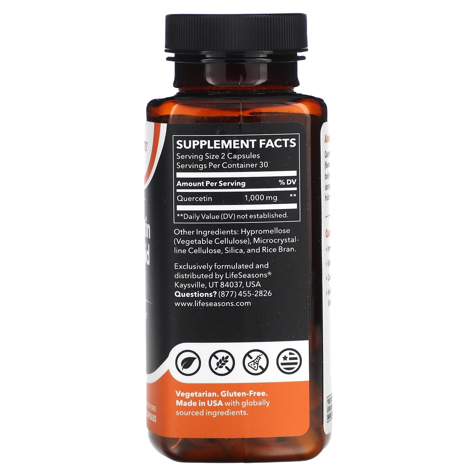 Flavonóide Quercetina - 60 cápsulas vegetais - LifeSeasons