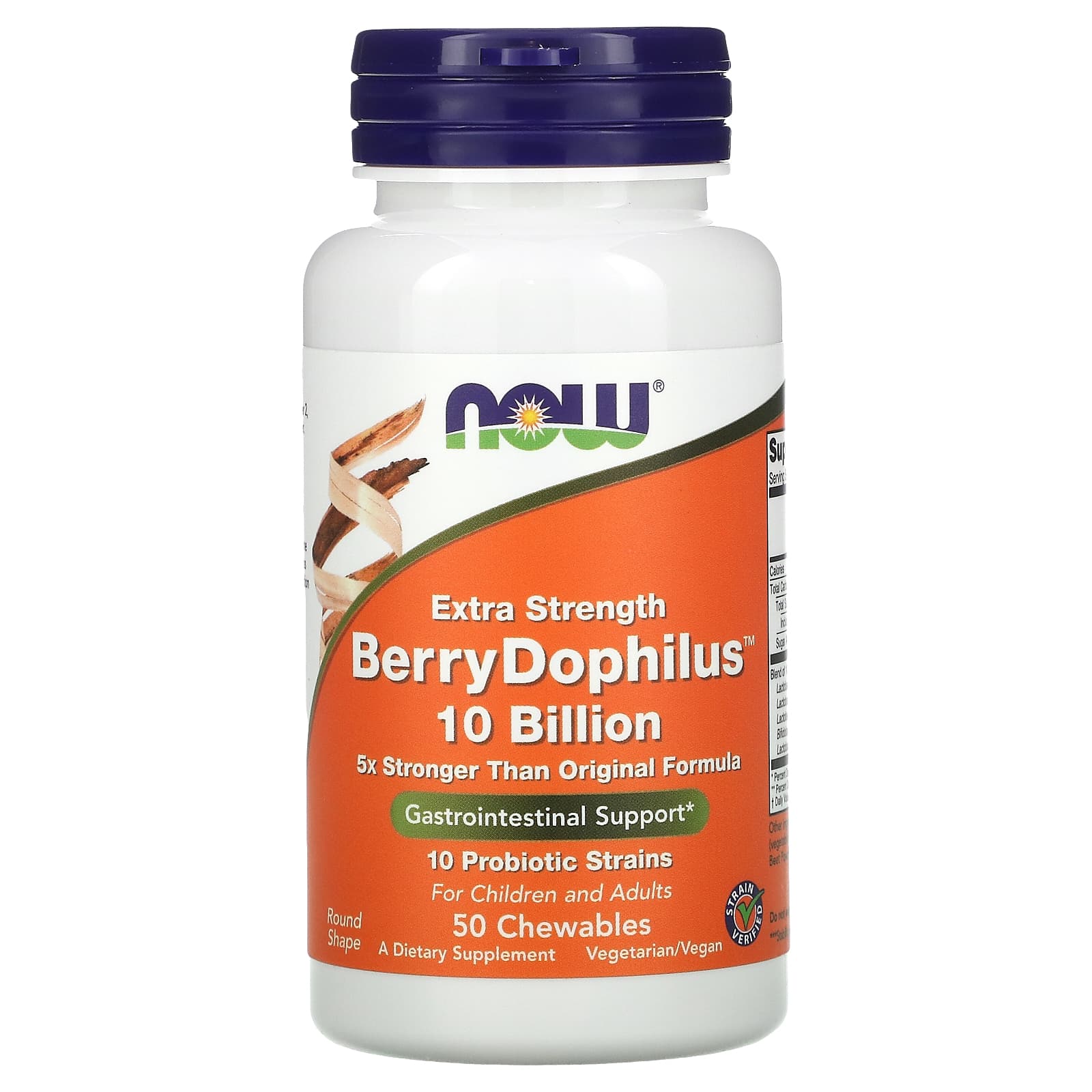 BerryDophilus Extra Forte, 50 Mastigáveis, Now Foods
