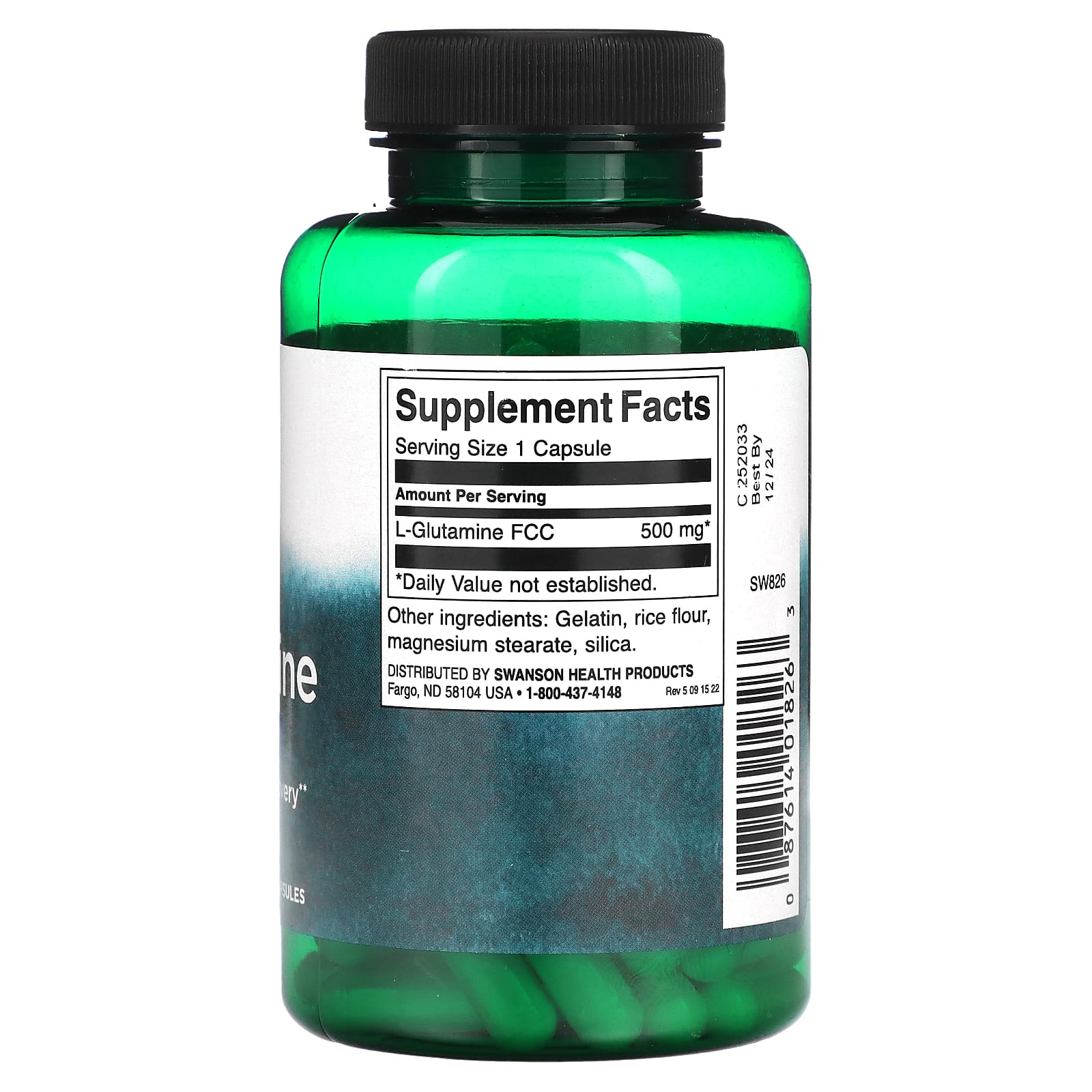 L - Glutamina, 500mg, 100 caps, Swanson