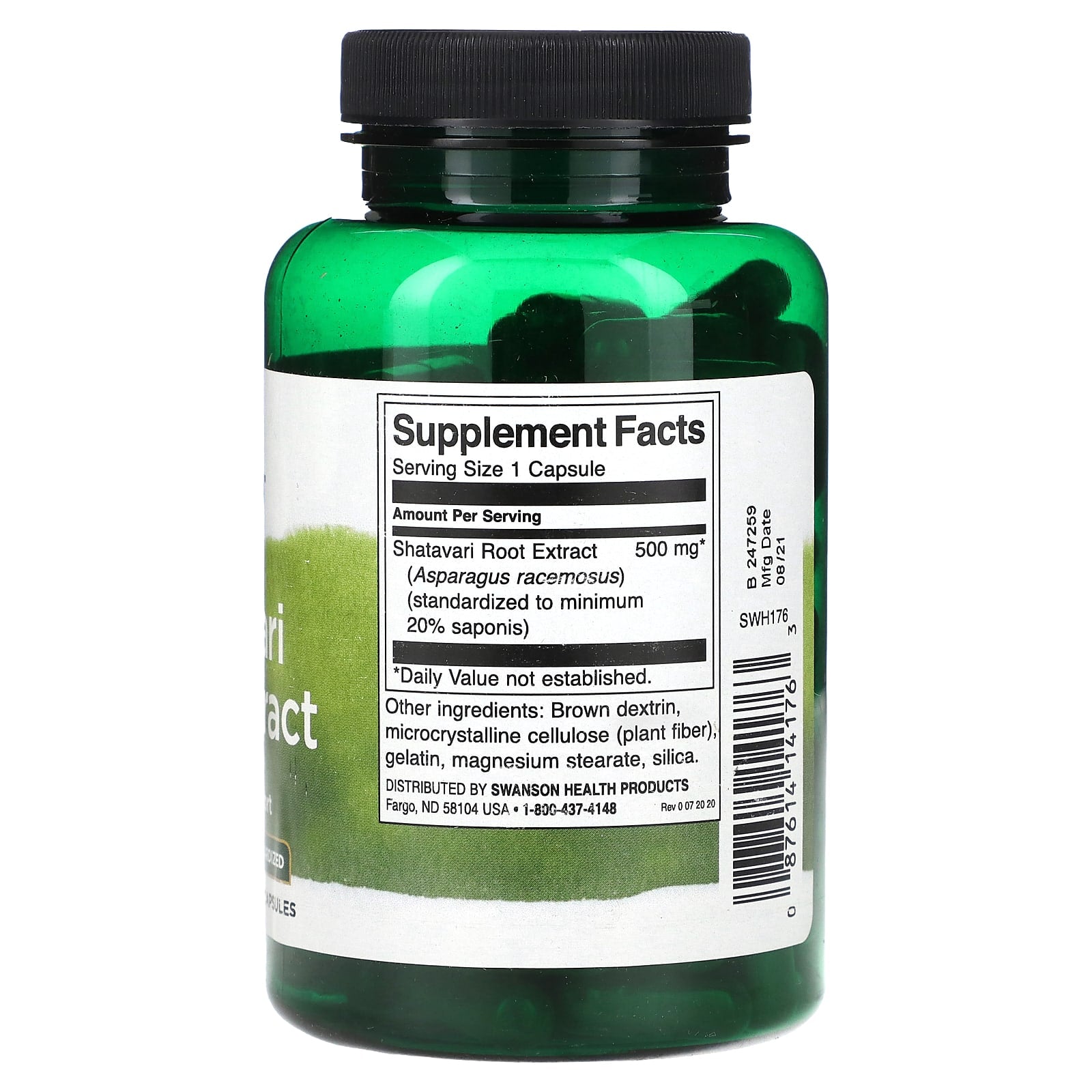 Extrato de raiz de Shatavari, 500 mg, 120 caps, Swanson