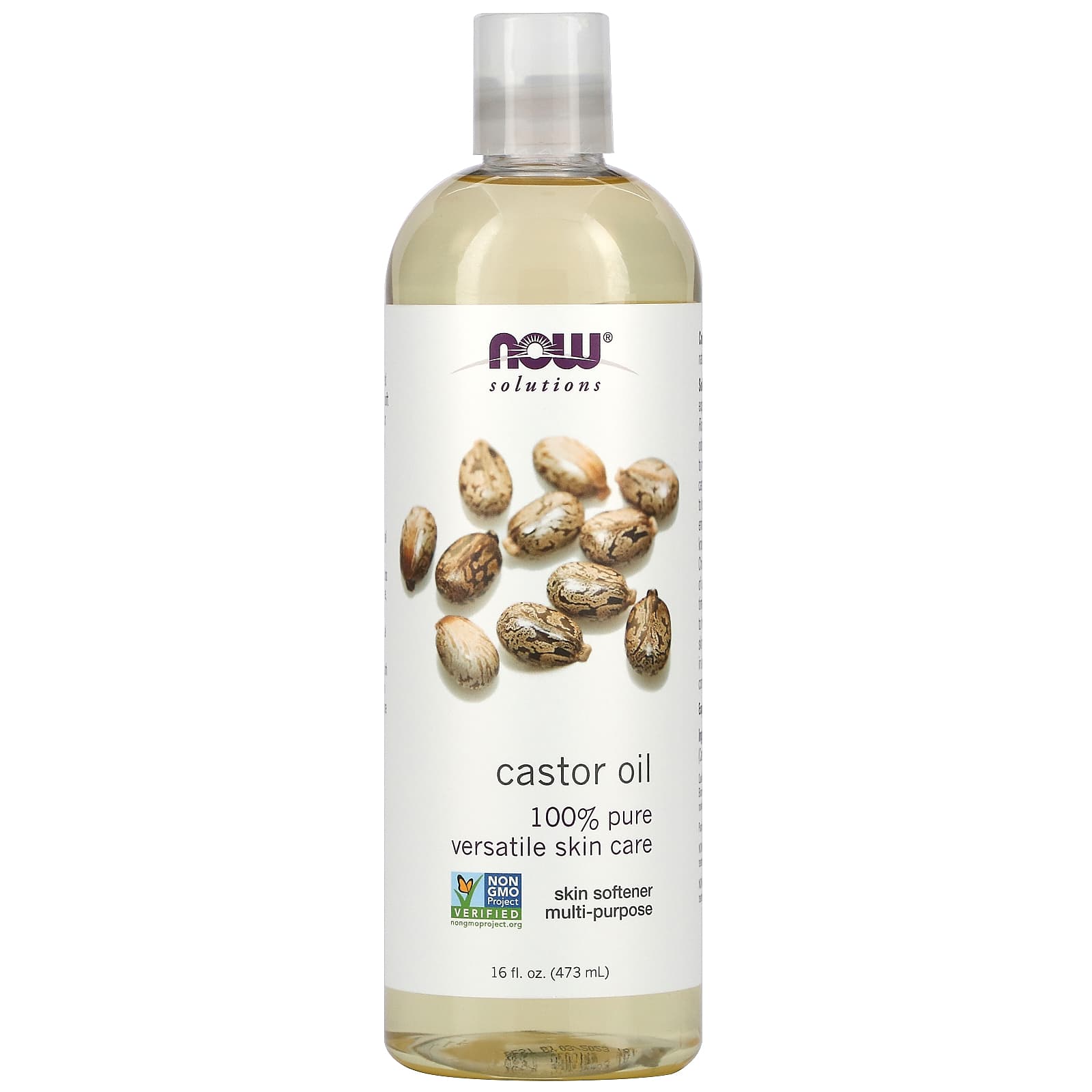Óleo de Rícino, 100% Puro, 473 ml., Now Foods