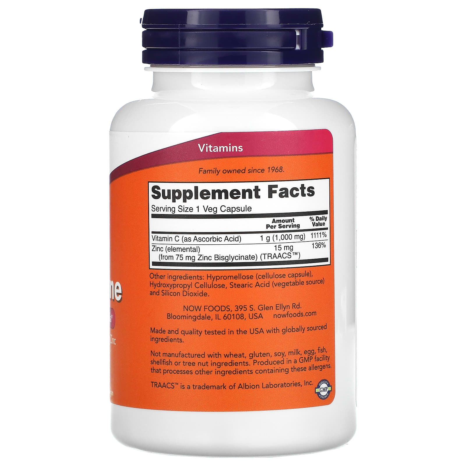 C-1000 Zinco Imunológico, 90 vcaps, Now Foods