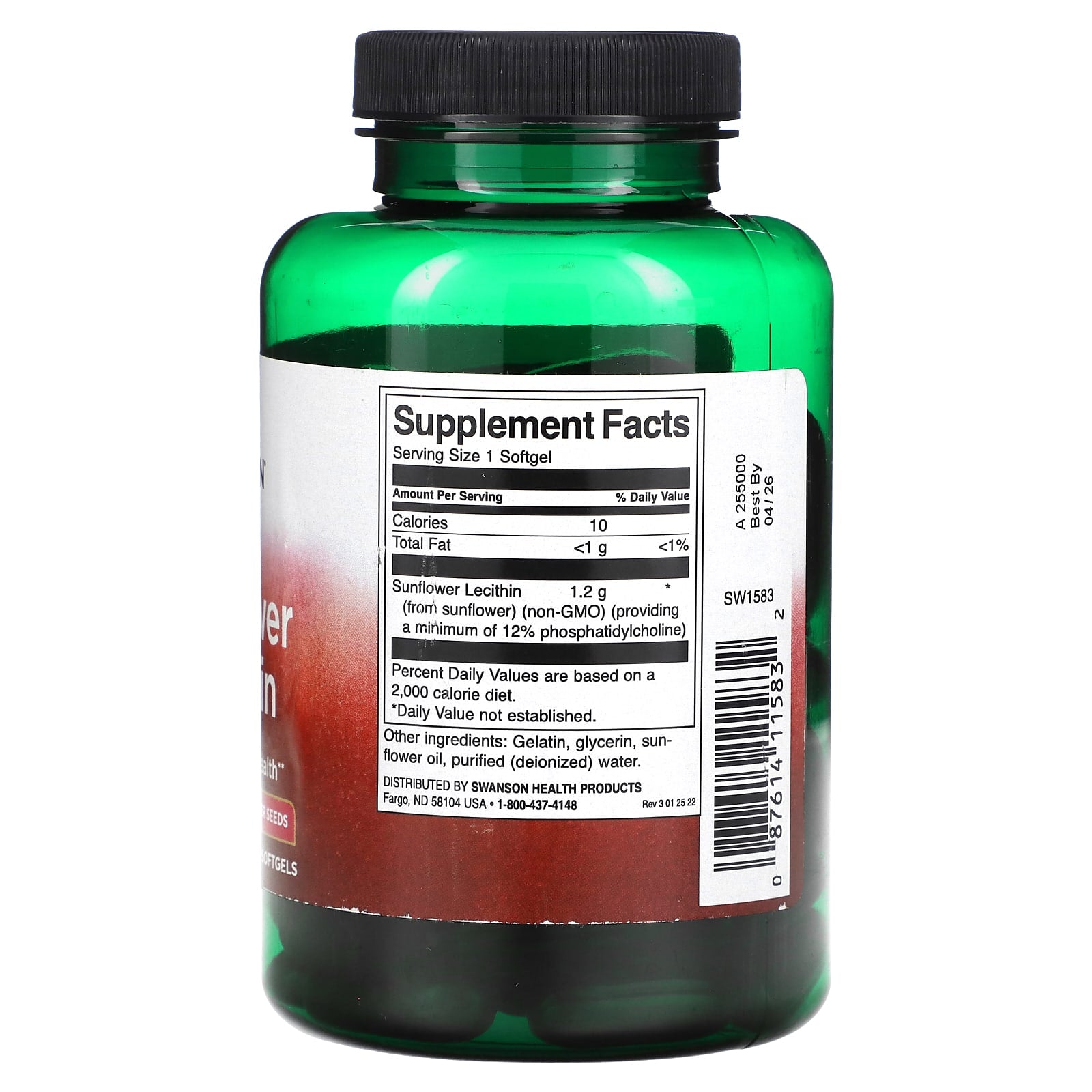 Lecitina de Girassol, 90 softgels, Swanson