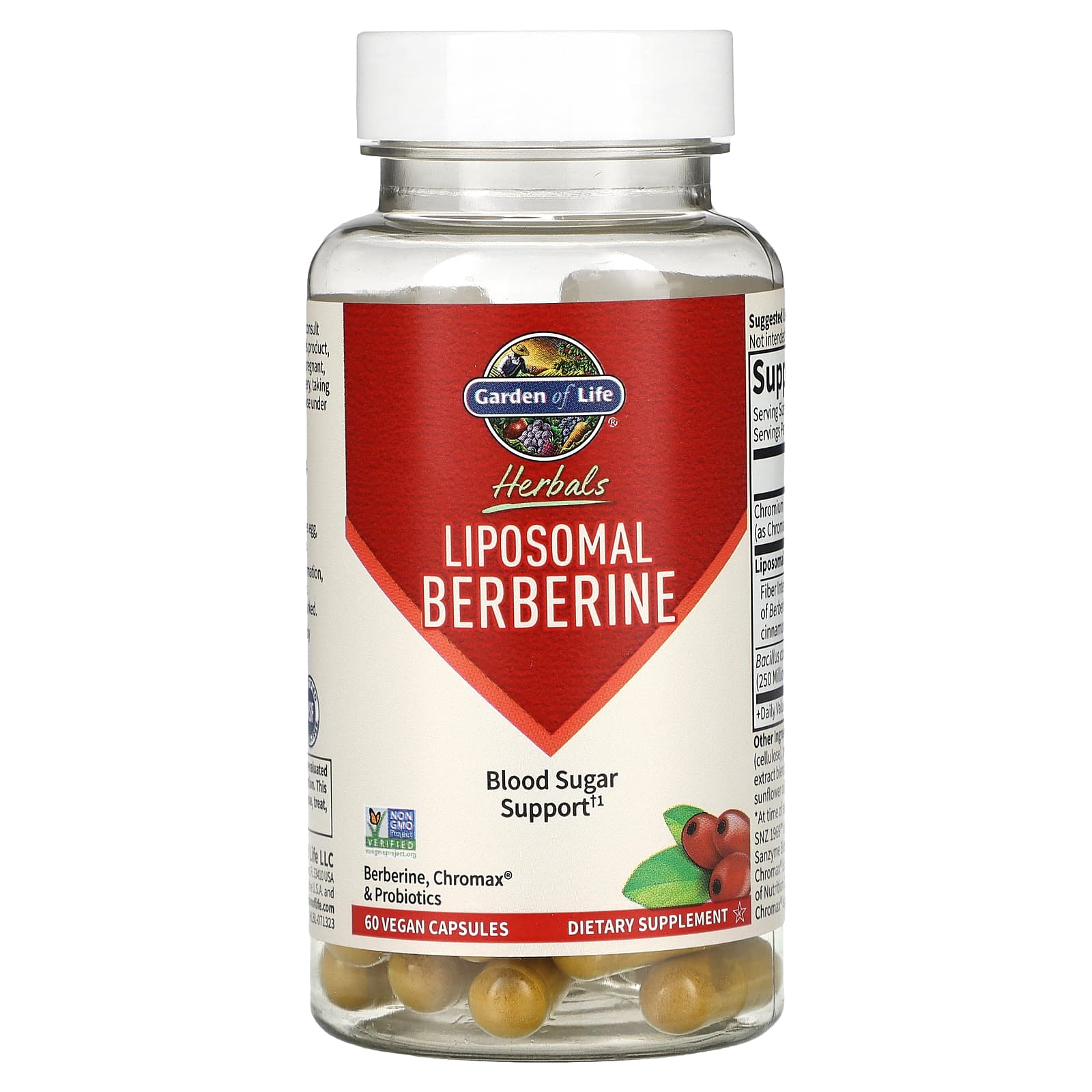 Herbals Liposomal Berberina - 60 cápsulas vegetais, Garden of Life