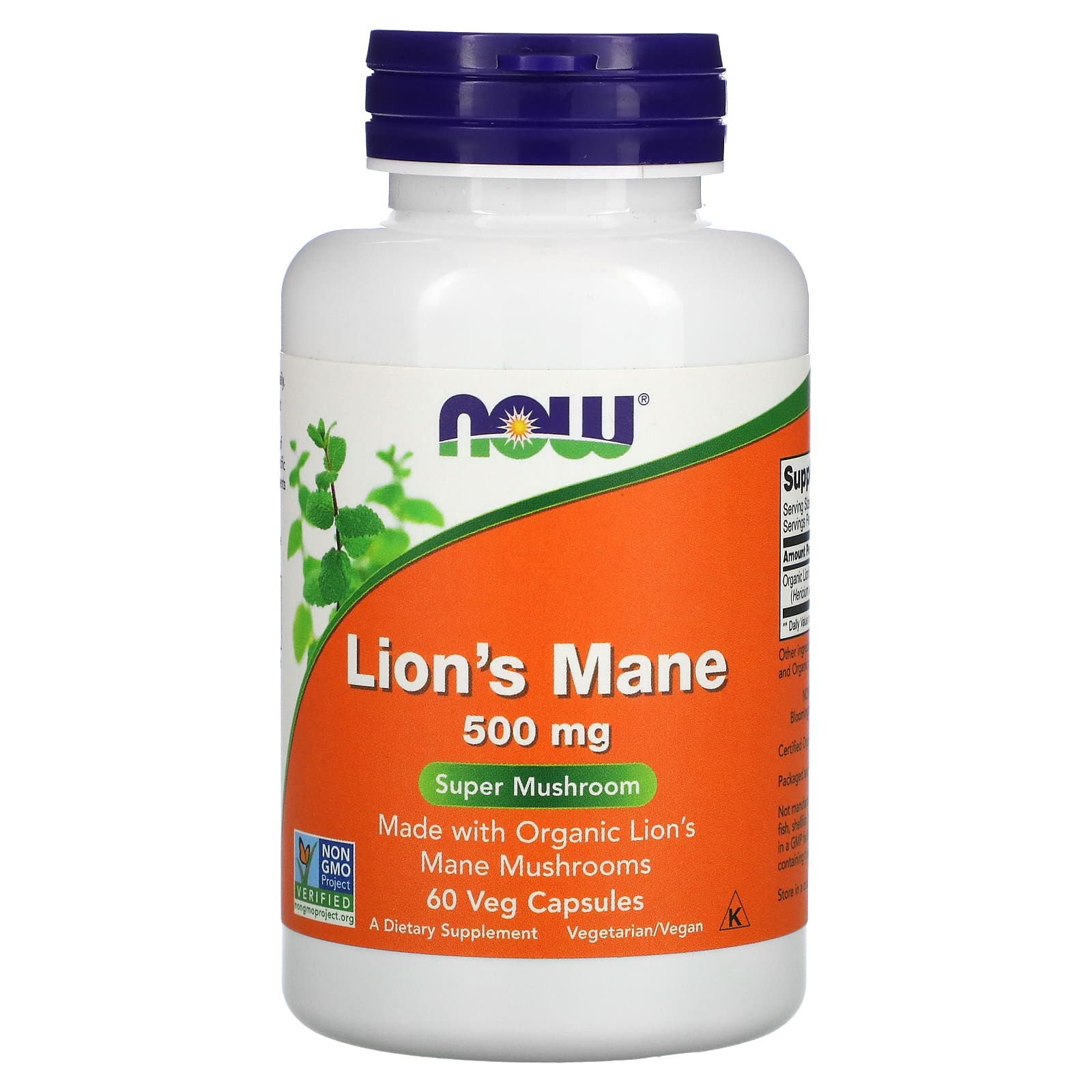 Juba de Leão, 500mg, 60 vcaps, Now Foods