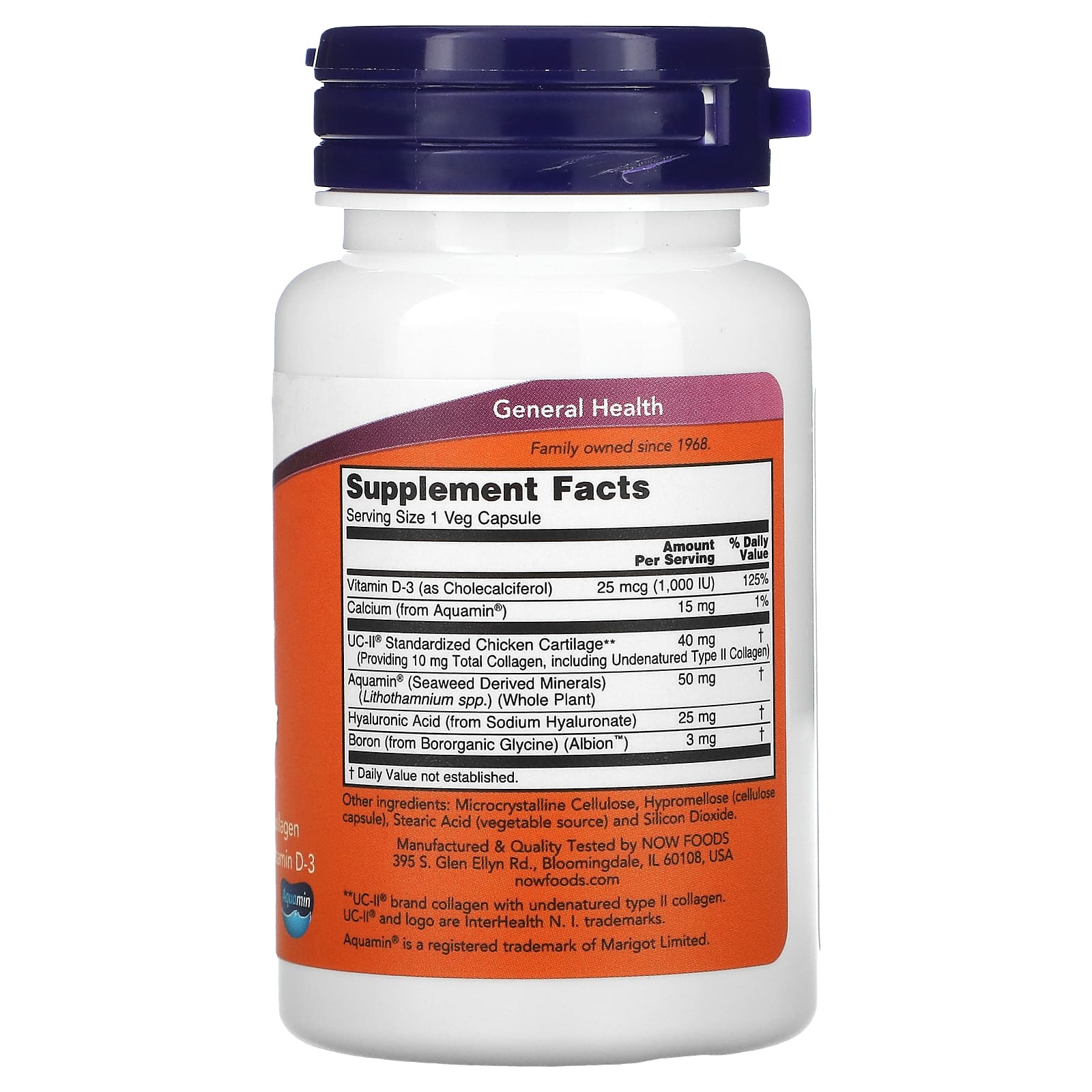 Alívio avançado das articulações UC-II, 60 vcaps, Now Foods
