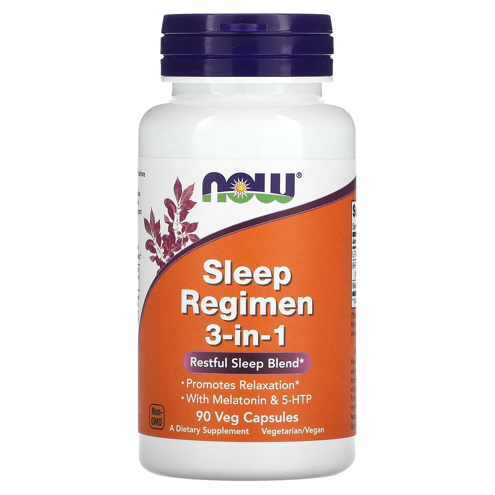 Regime de sono 3 em 1, 90 vcaps, Now Foods