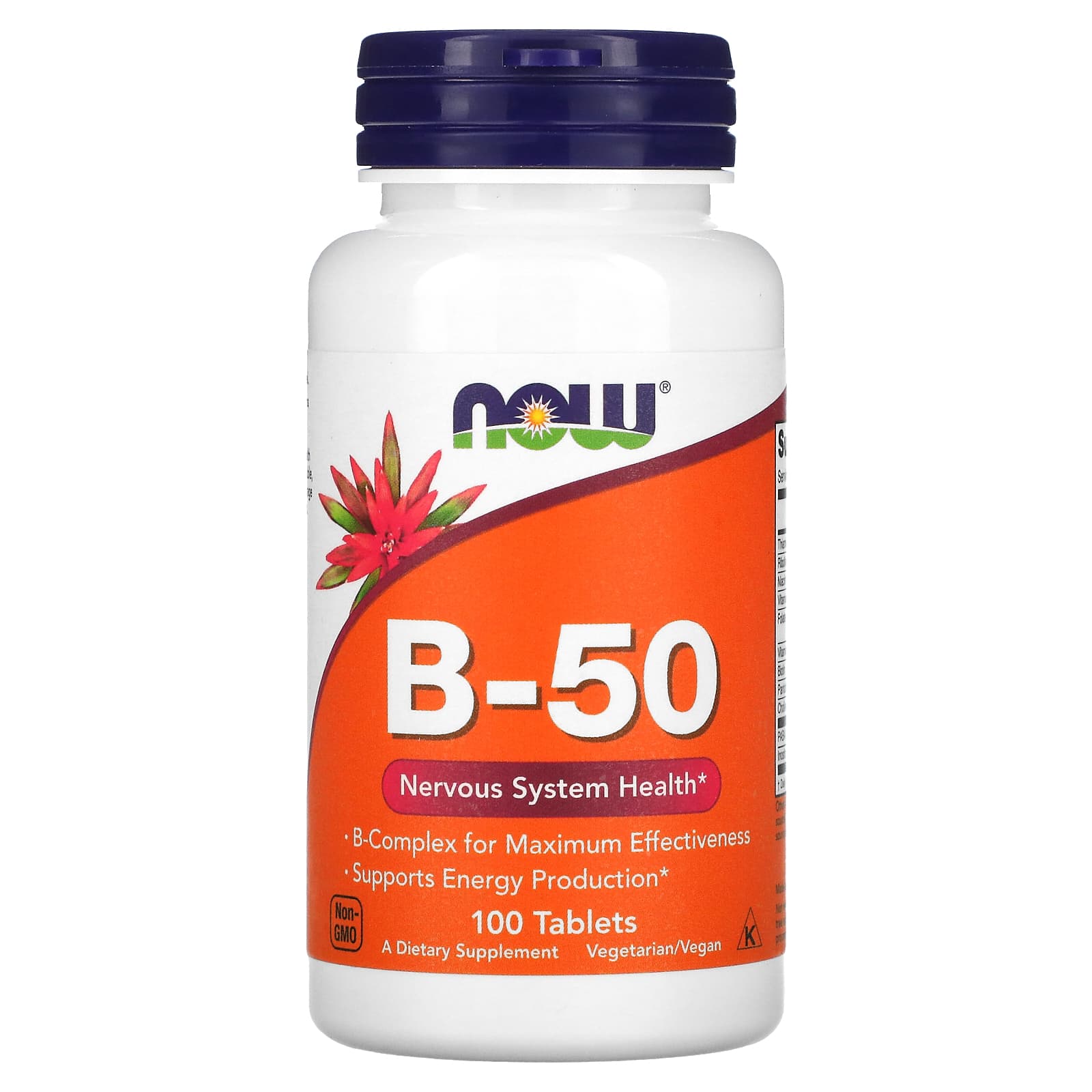 Vitamina B-50 - Vitamina B-50, 100 comprimidos, Now Foods
