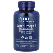 Óleo de peixe Super Ômega-3 com EPA/DHA, 120 cápsulas gelatinosas com revestimento entérico, Life Extension