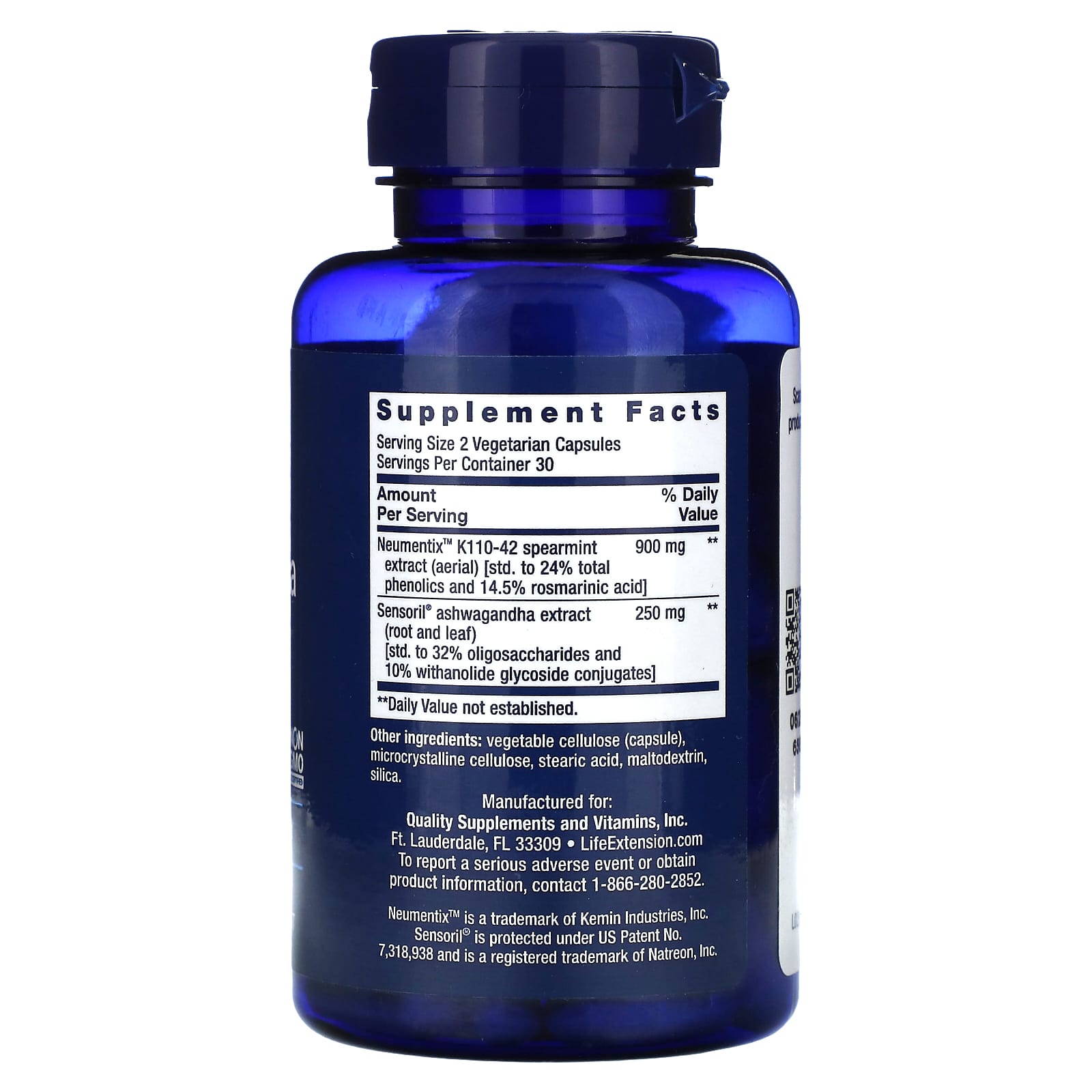 Ashwagandha Plus Calma e Foco, 60 cápsulas, Life Extension
