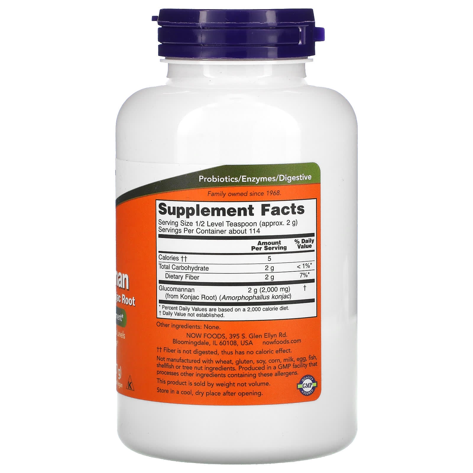 Glucomanano da Raiz de Konjac - Pó Puro, 227 gramas, Now Foods