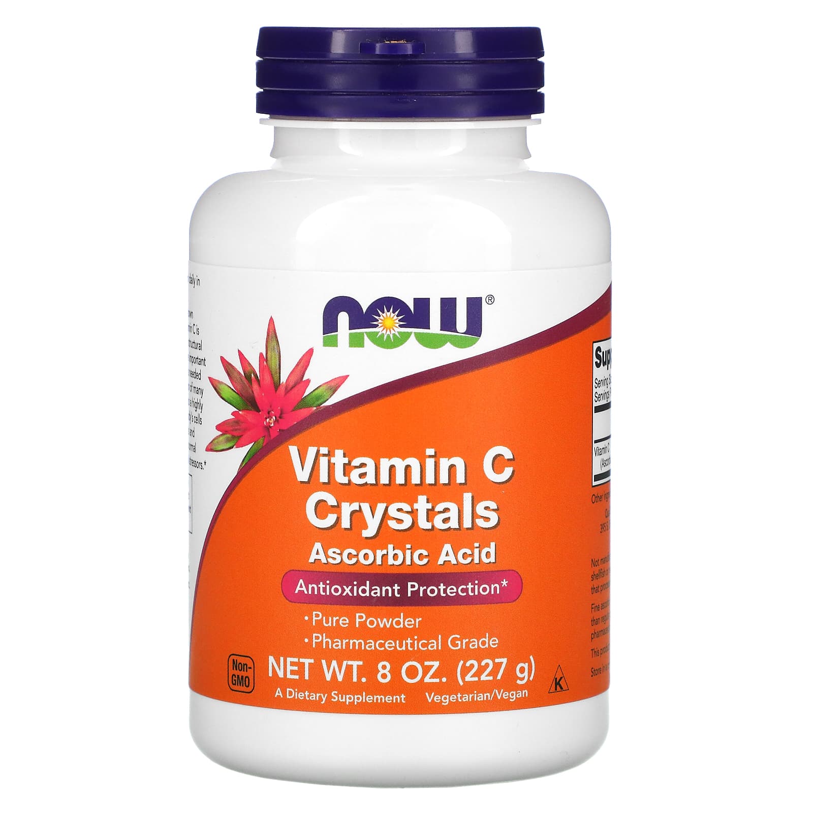 Cristais de Vitamina C, Ácido Ascórbico, 227 g, Now Foods