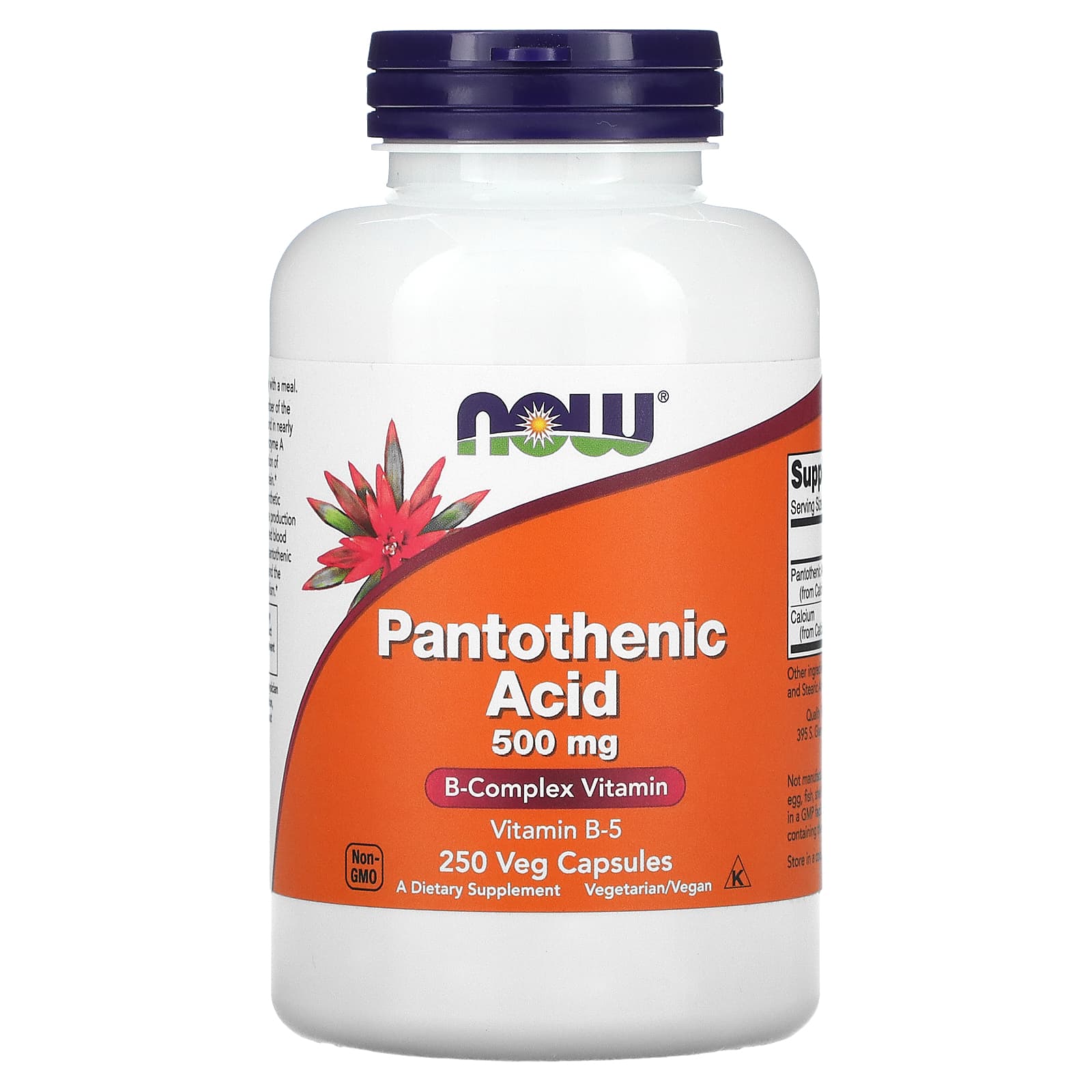 Ácido Pantotênico - 500mg, 250 caps, Now Foods
