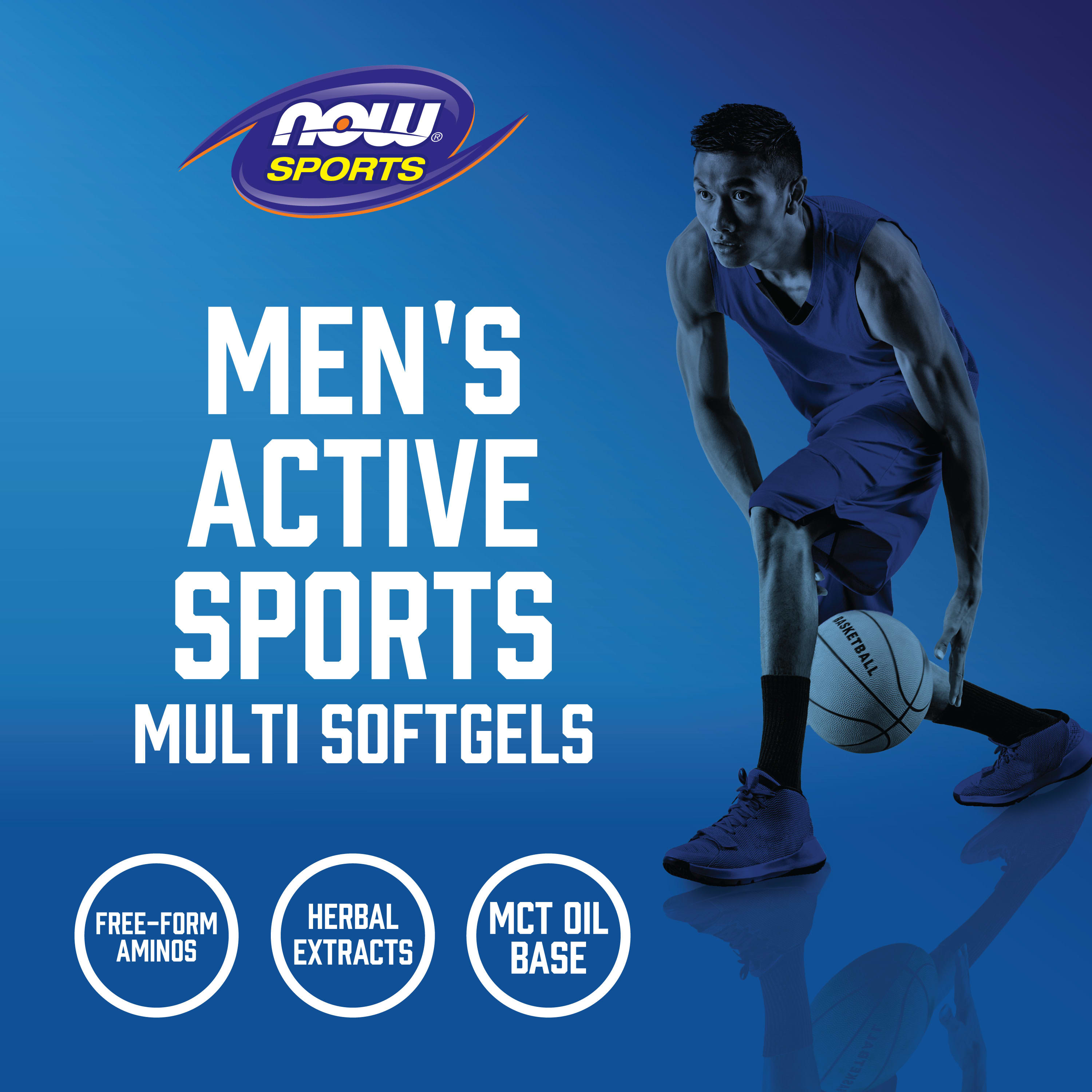 Multifuncional esportivo ativo masculino, 90 softgels, Now Foods