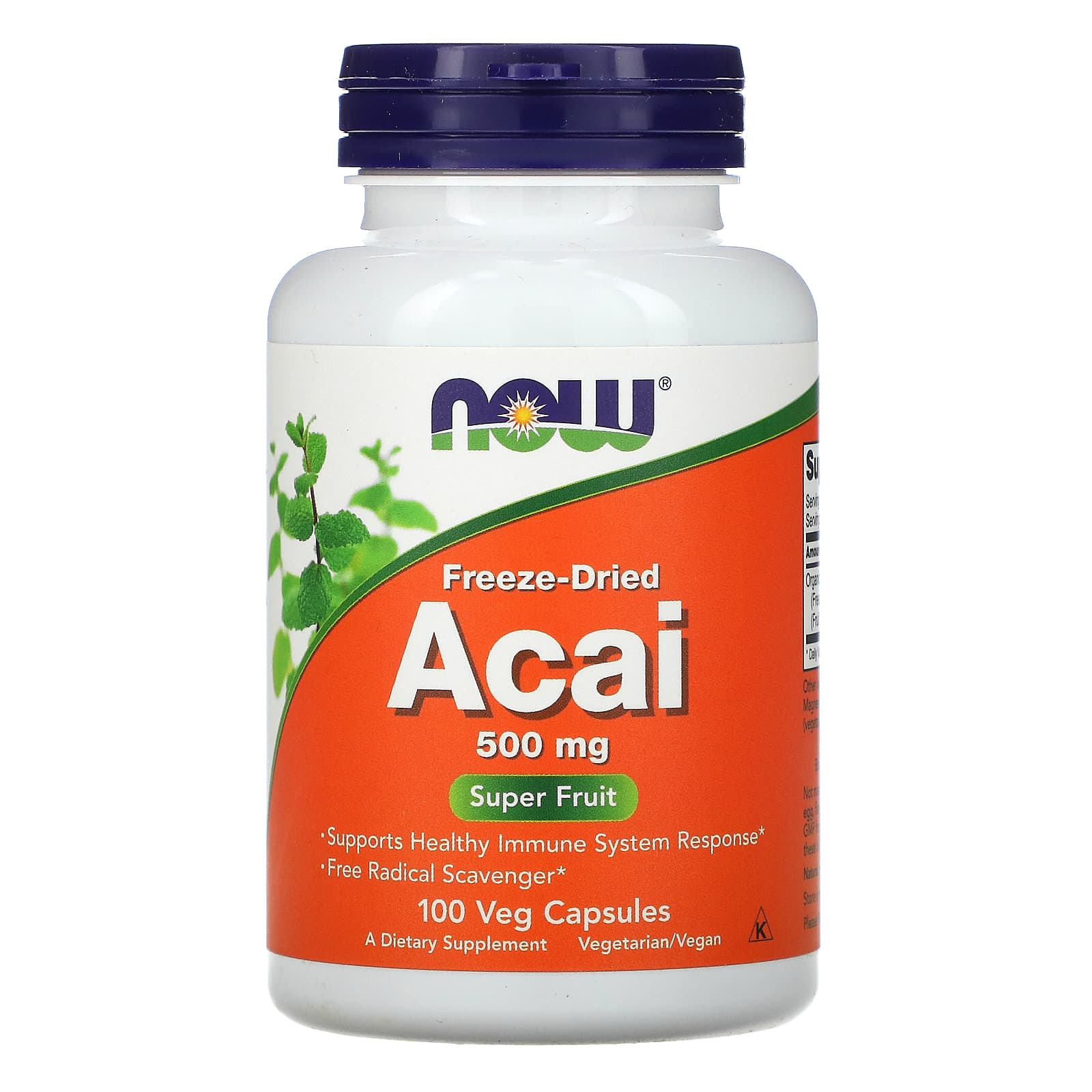 Açaí 500 mg, 100 cápsulas vegetarianas, Now Foods