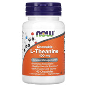 L-Teanina com Inositol e Taurina, 100mg, 90 mastigáveis, Now Foods